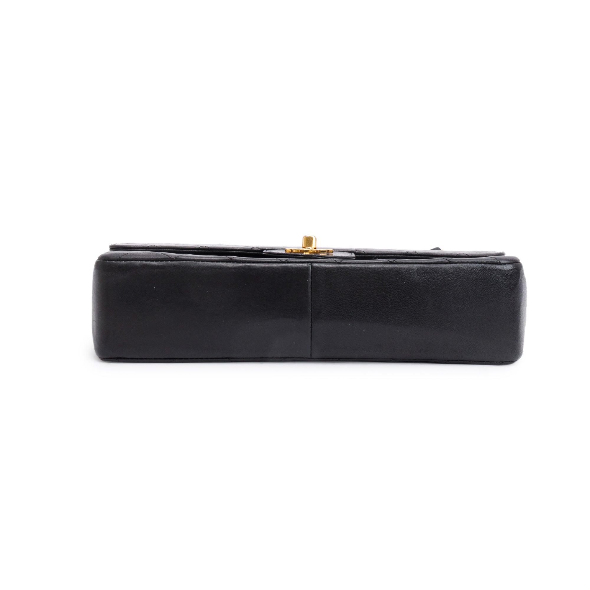 Chanel Vintage Black Quilted Lambskin Leather Classic Medium Double Flap Bag