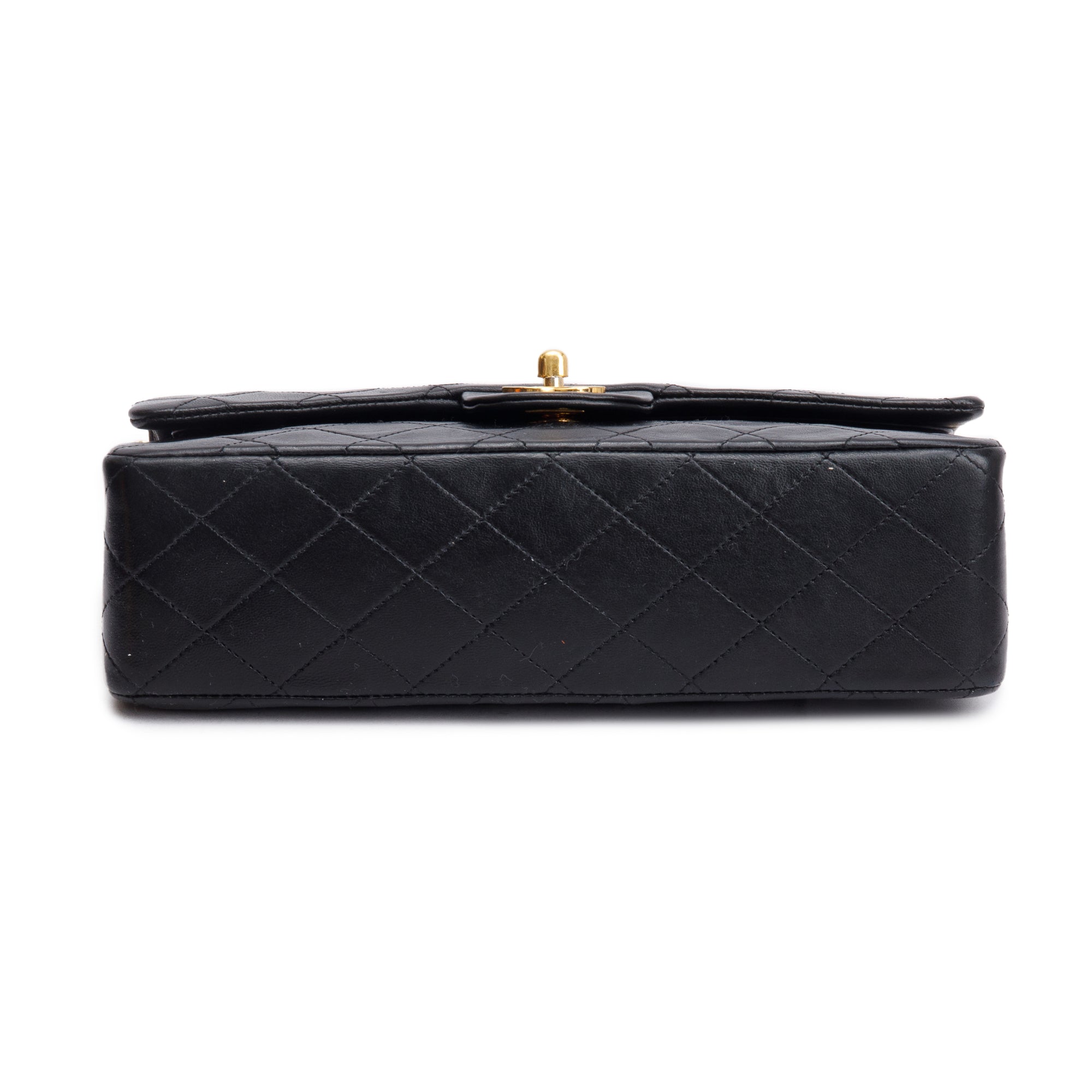 Chanel Vintage Black Quilted Lambskin Leather Classic Medium Double Flap Bag w/ Box