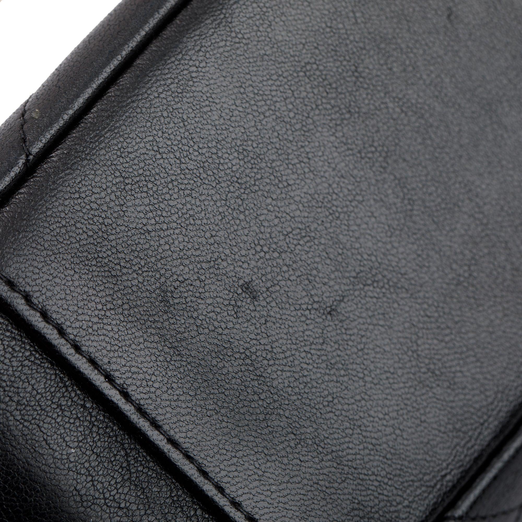 Chanel Vintage Black Quilted Lambskin Leather Vintage CC ID Bracelet Handle Bag