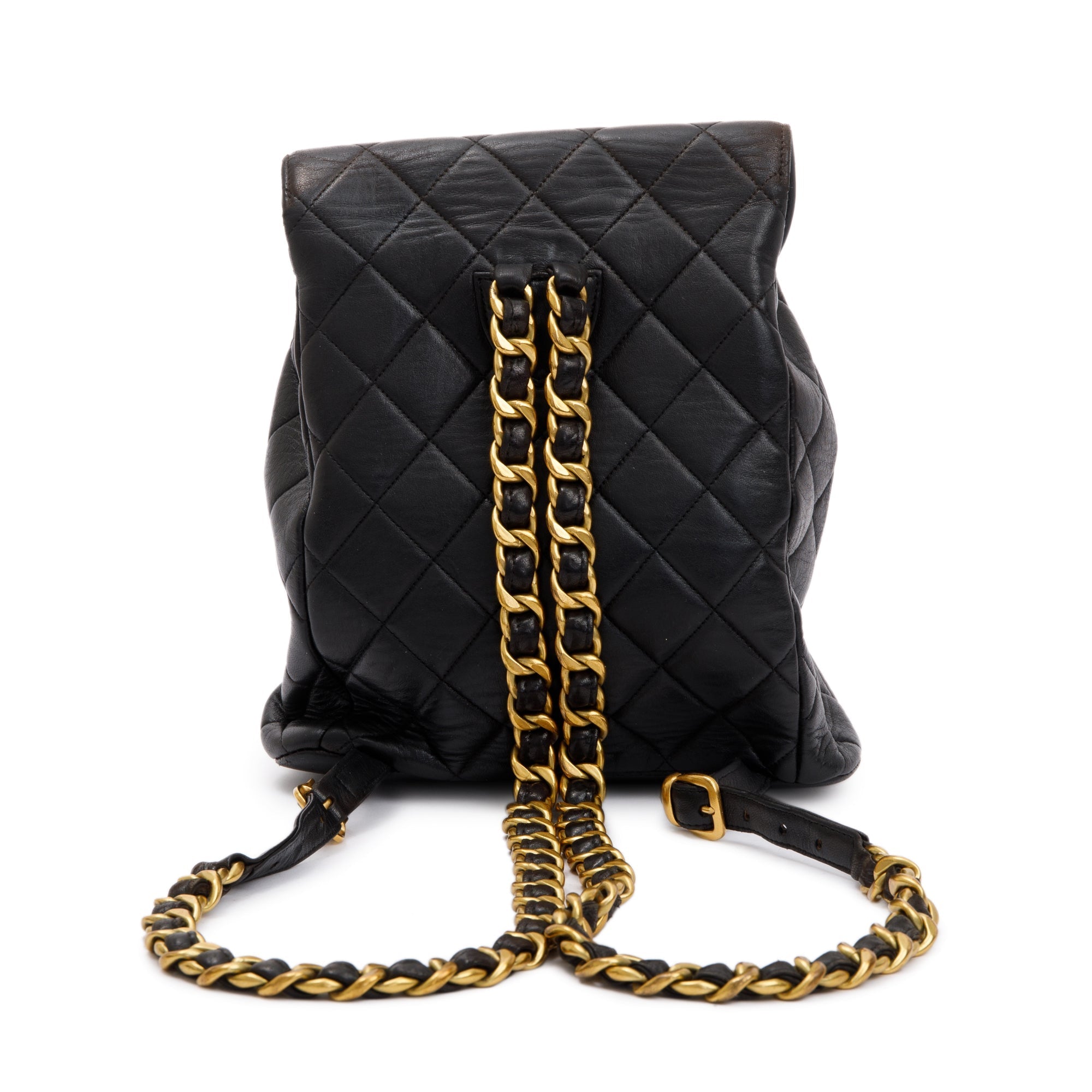 Chanel Vintage Black Quilted Lambskin Mini Duma Backpack