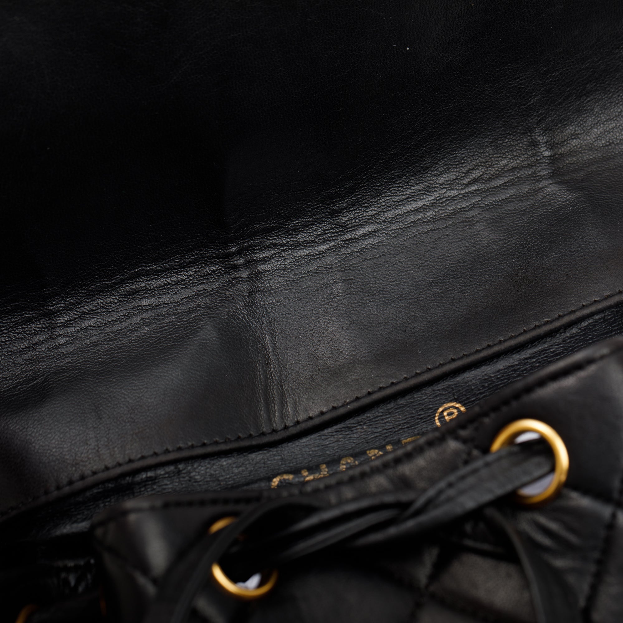 Chanel Vintage Black Quilted Lambskin Mini Duma Backpack