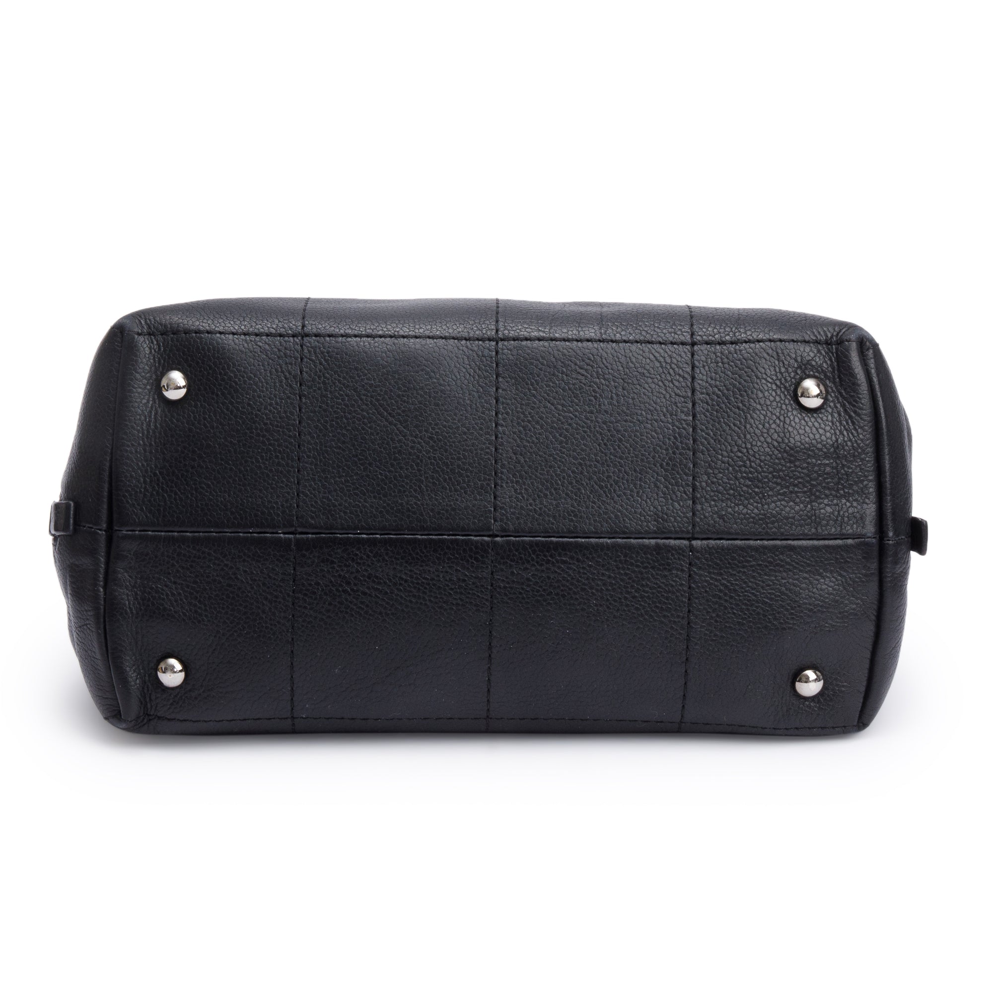 Chanel Vintage Black Square Quilted Leather CC Logo Boston Bag