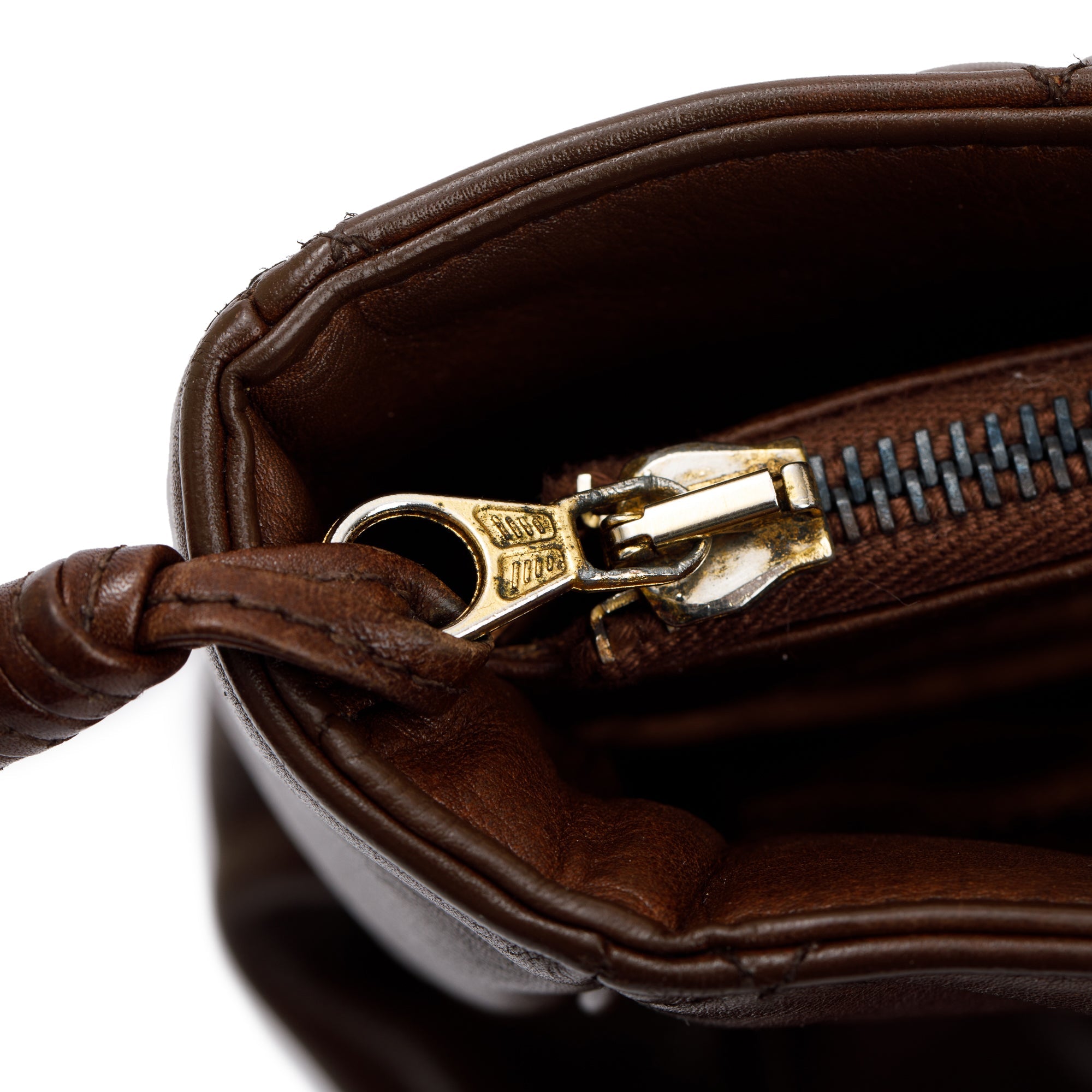 Chanel Vintage Brown Quilted Lambskin Leather Tote