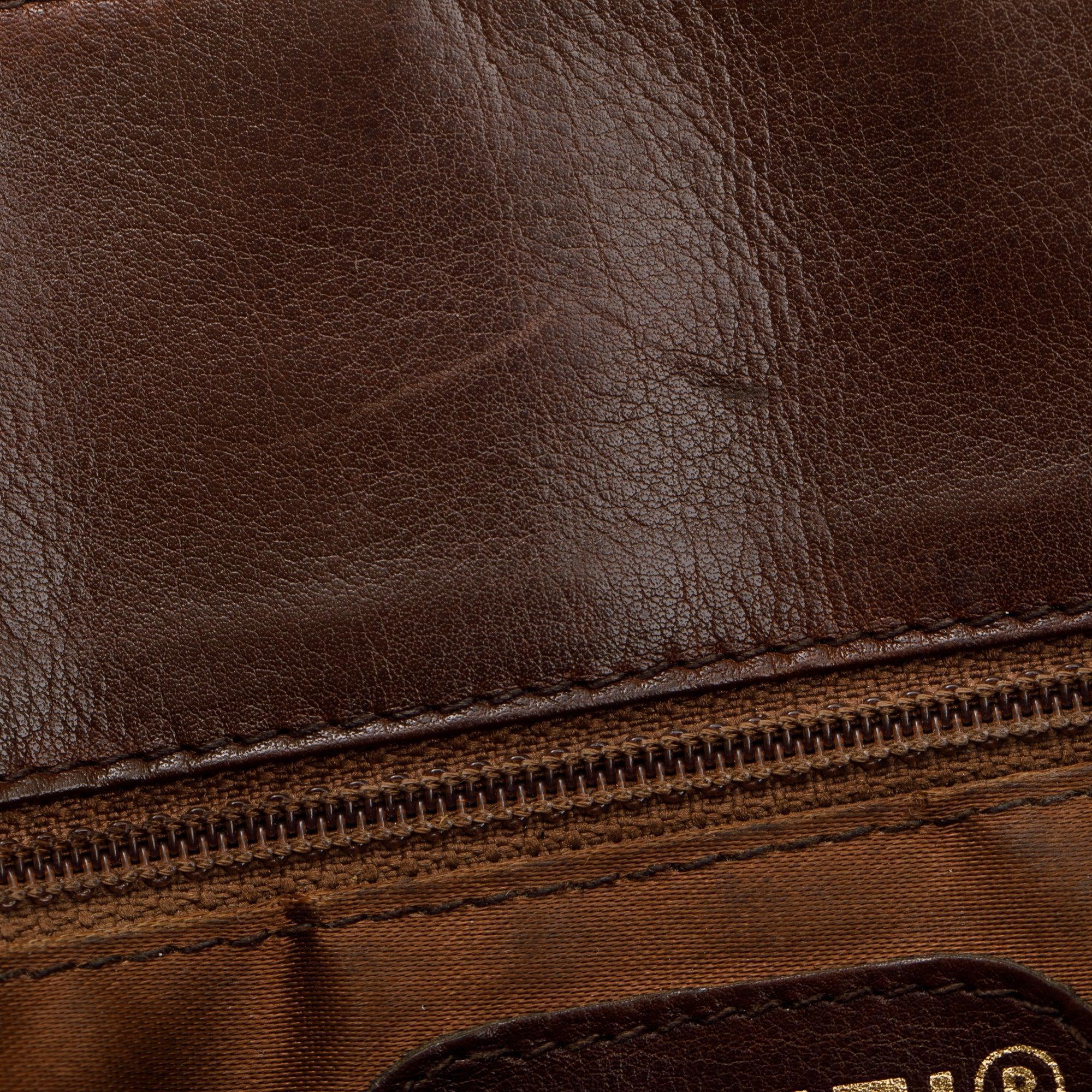 Chanel Vintage Brown Quilted Lambskin Leather Tote