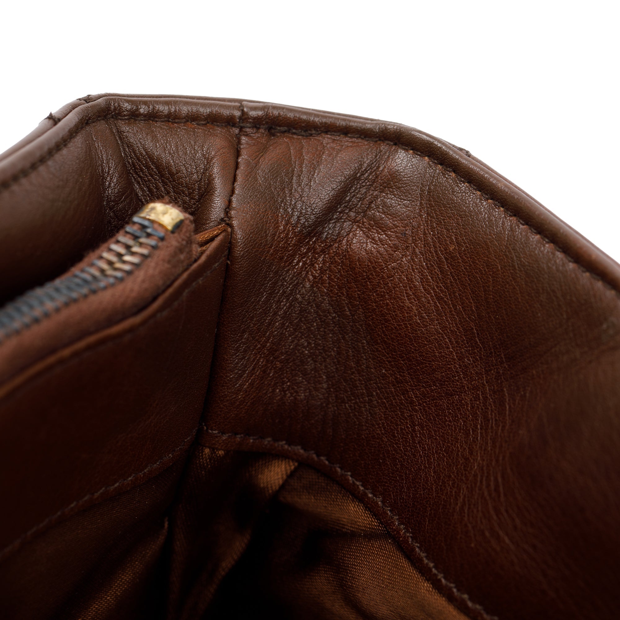 Chanel Vintage Brown Quilted Lambskin Leather Tote