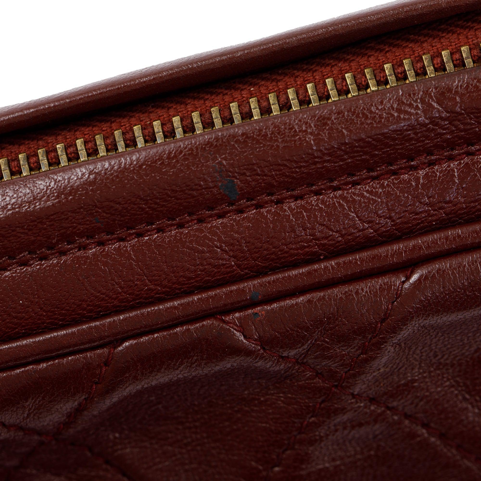 Chanel Vintage Burgundy Quilted Calfskin Leather Tassel Camera Bag
