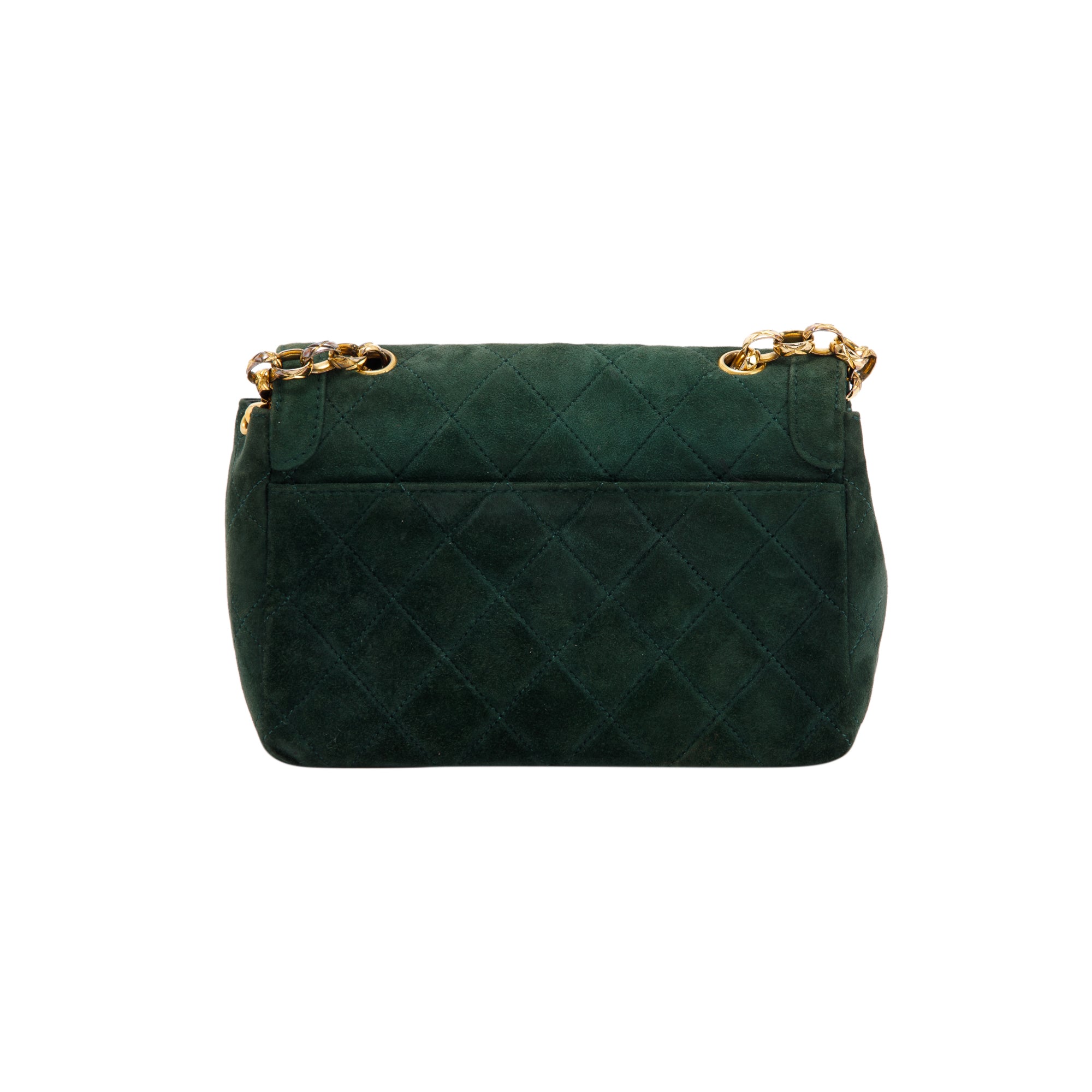 Chanel Vintage CC Suede Bijoux Chain Flap Bag w/ Authenticity Card