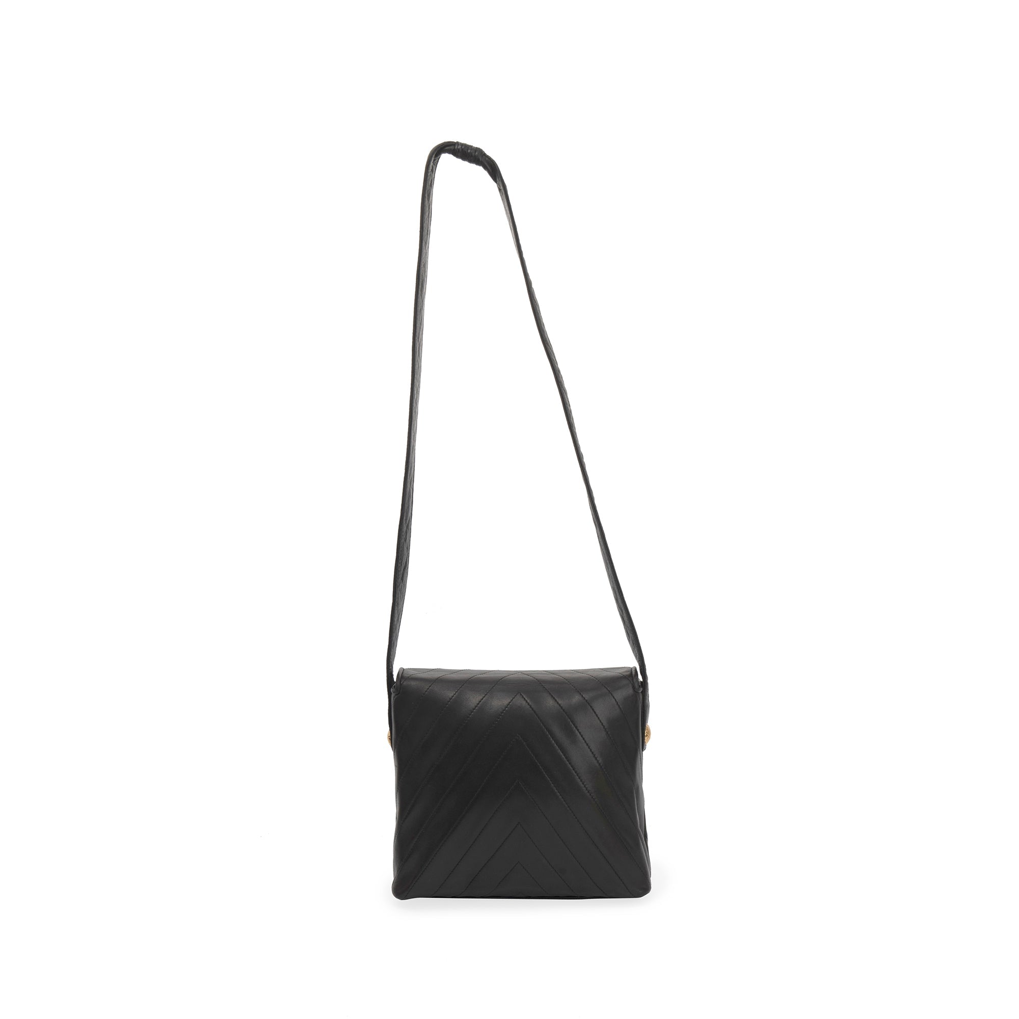 Chanel Vintage Chevron Quilted Lambskin Leather Shoulder Bag