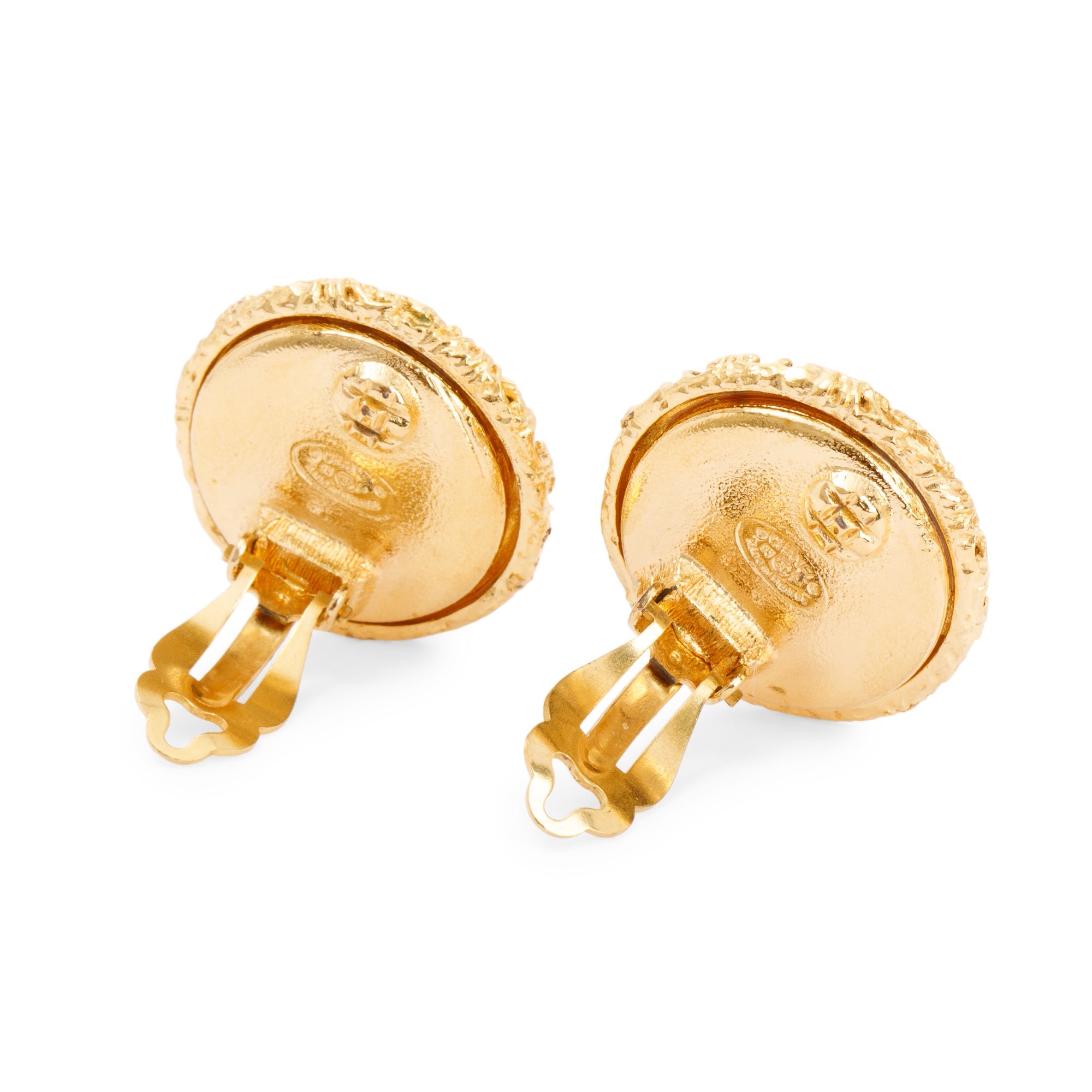 Chanel Vintage Faux Pearl CC Clip-On Earrings