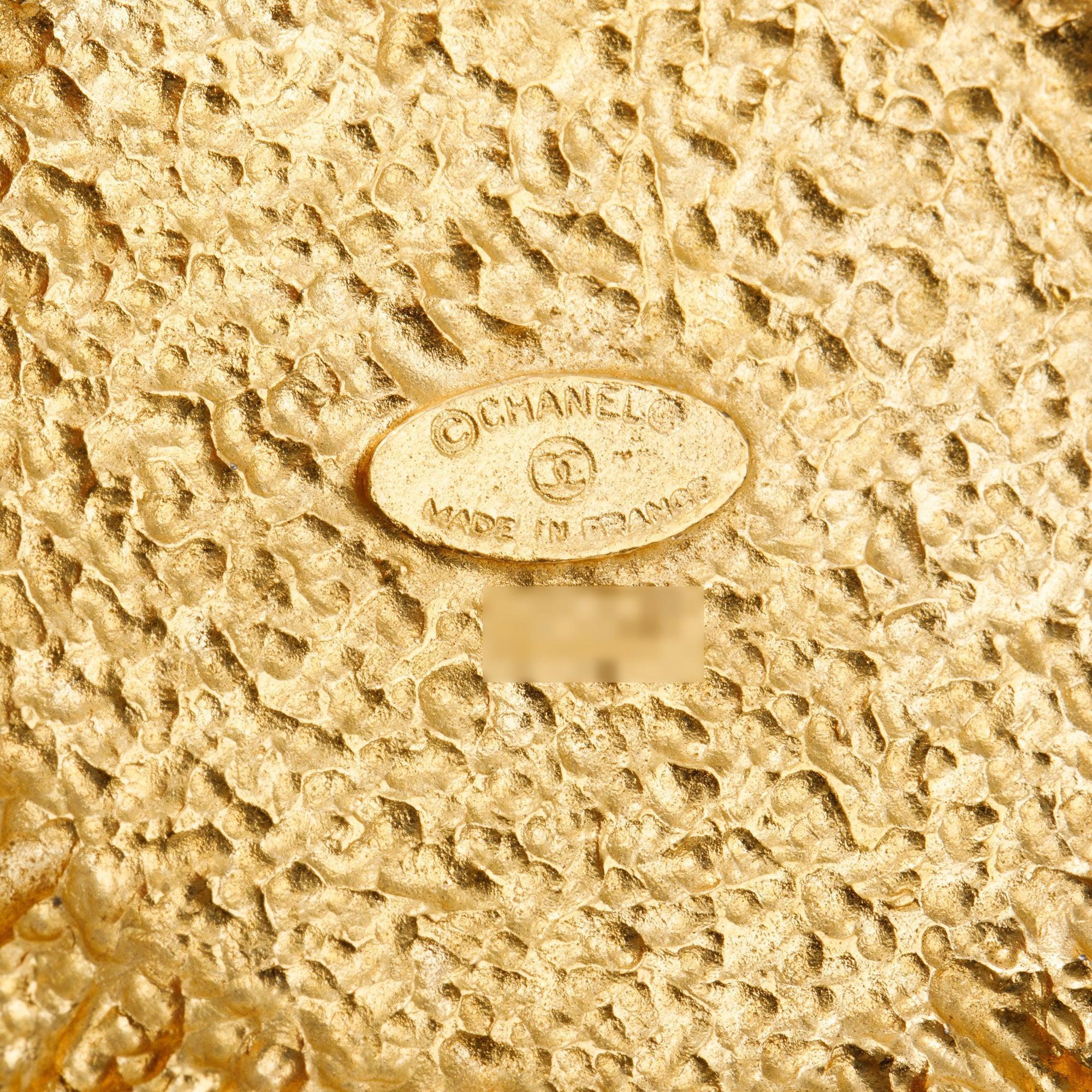 Chanel Vintage Gold-Plated Medallion Coat of Arms Pendant Necklace w/ Box