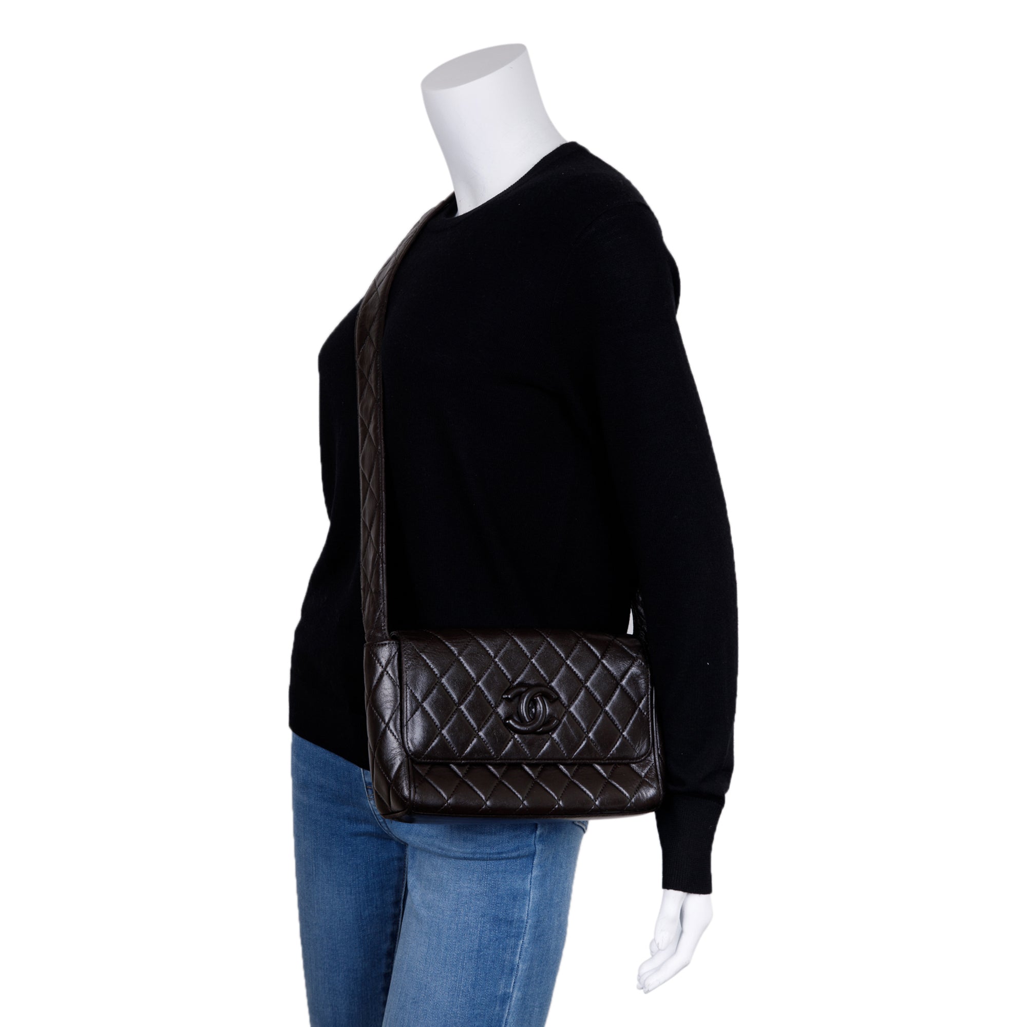 Chanel Vintage Medium Quilted Lambskin Covered CC Flap Bag