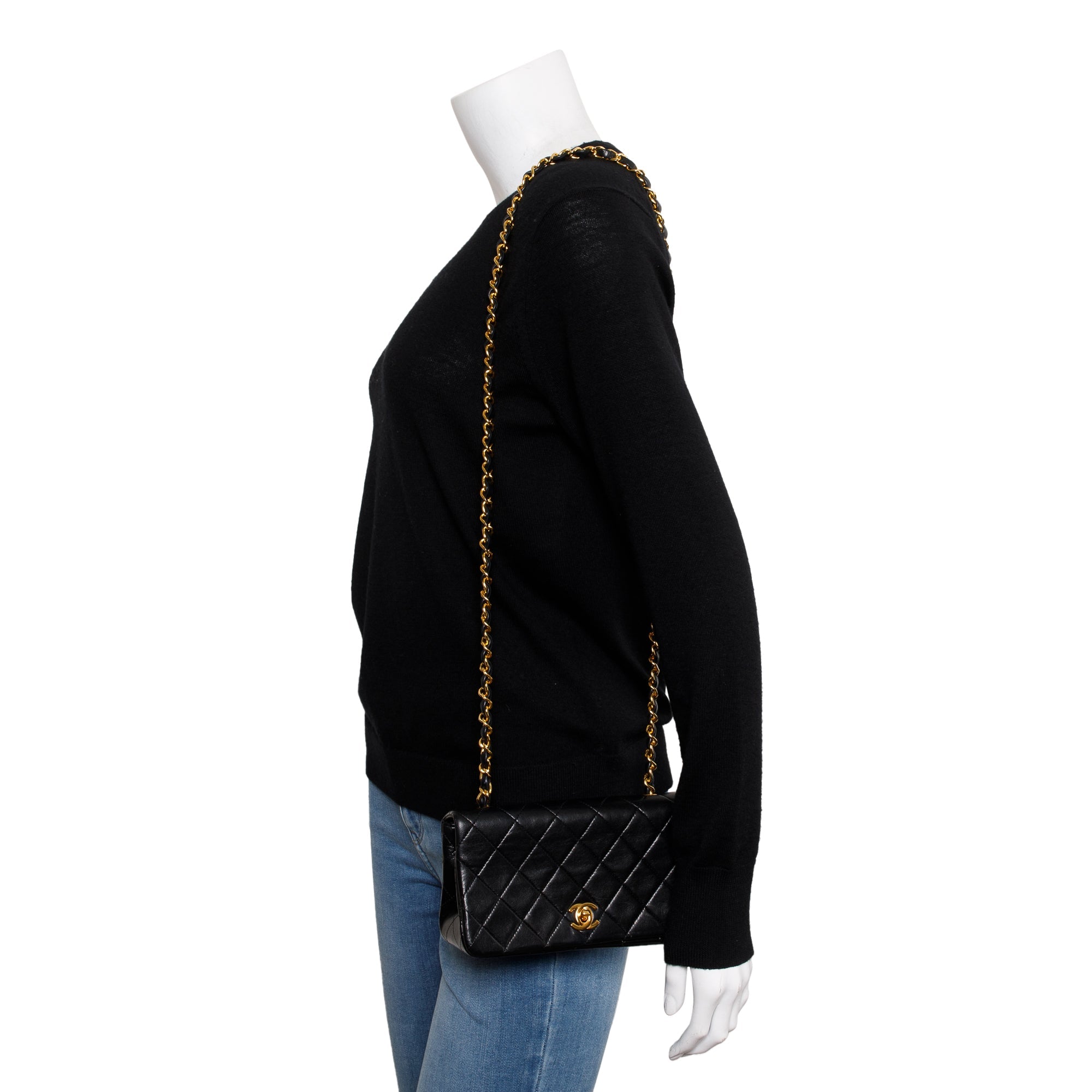 Chanel Vintage Quilted Lambskin Mini Rectangular Full Flap Bag w/ Authenticity Card
