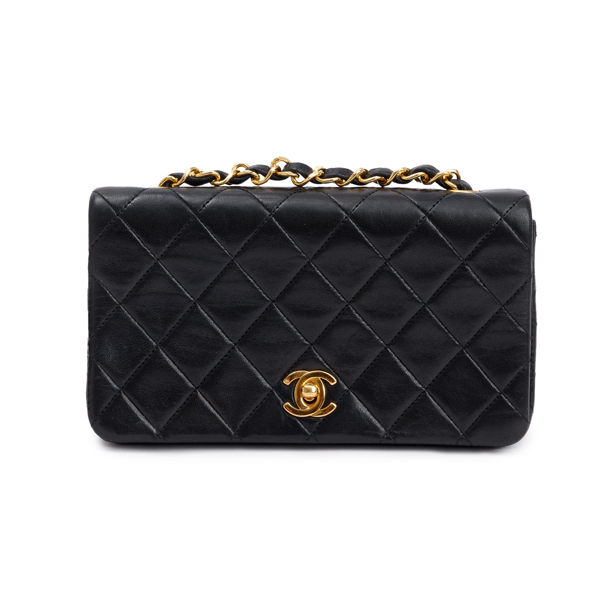 Chanel Vintage Quilted Lambskin Mini Rectangular Full Flap Bag w/ Authenticity Card