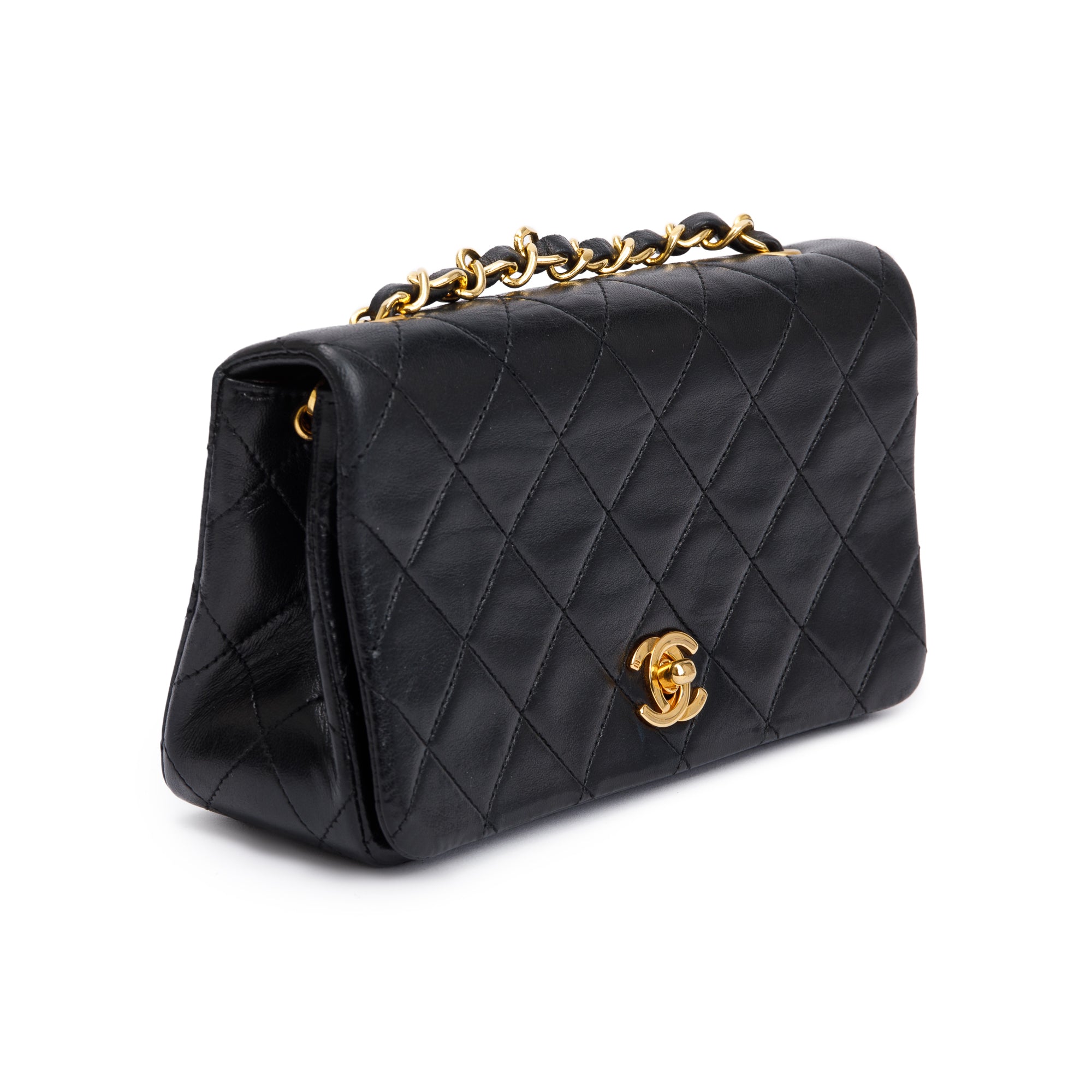 Chanel Vintage Quilted Lambskin Mini Rectangular Full Flap Bag w/ Authenticity Card