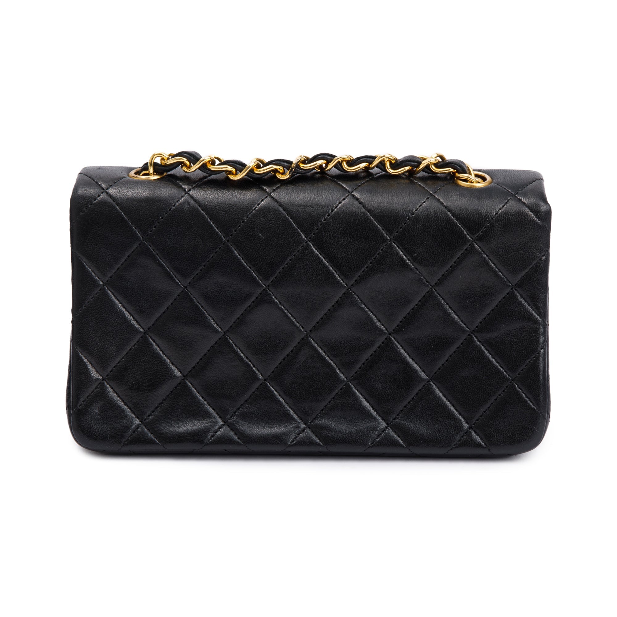 Chanel Vintage Quilted Lambskin Mini Rectangular Full Flap Bag w/ Authenticity Card