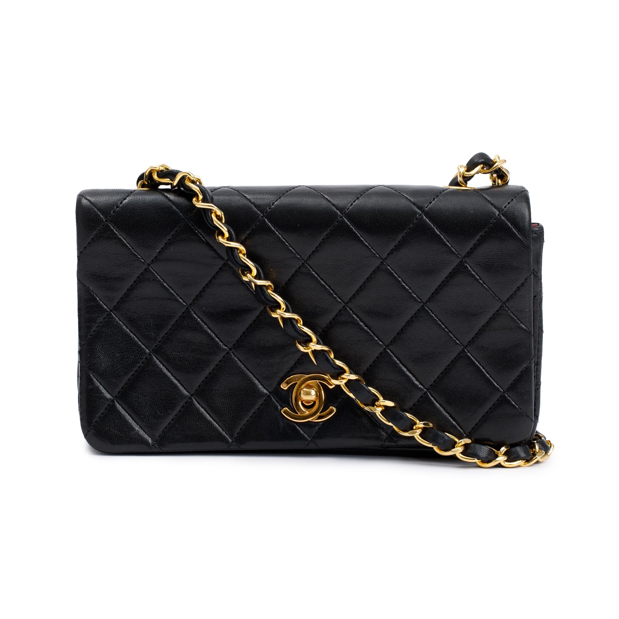 Chanel Vintage Quilted Lambskin Mini Rectangular Full Flap Bag w/ Authenticity Card