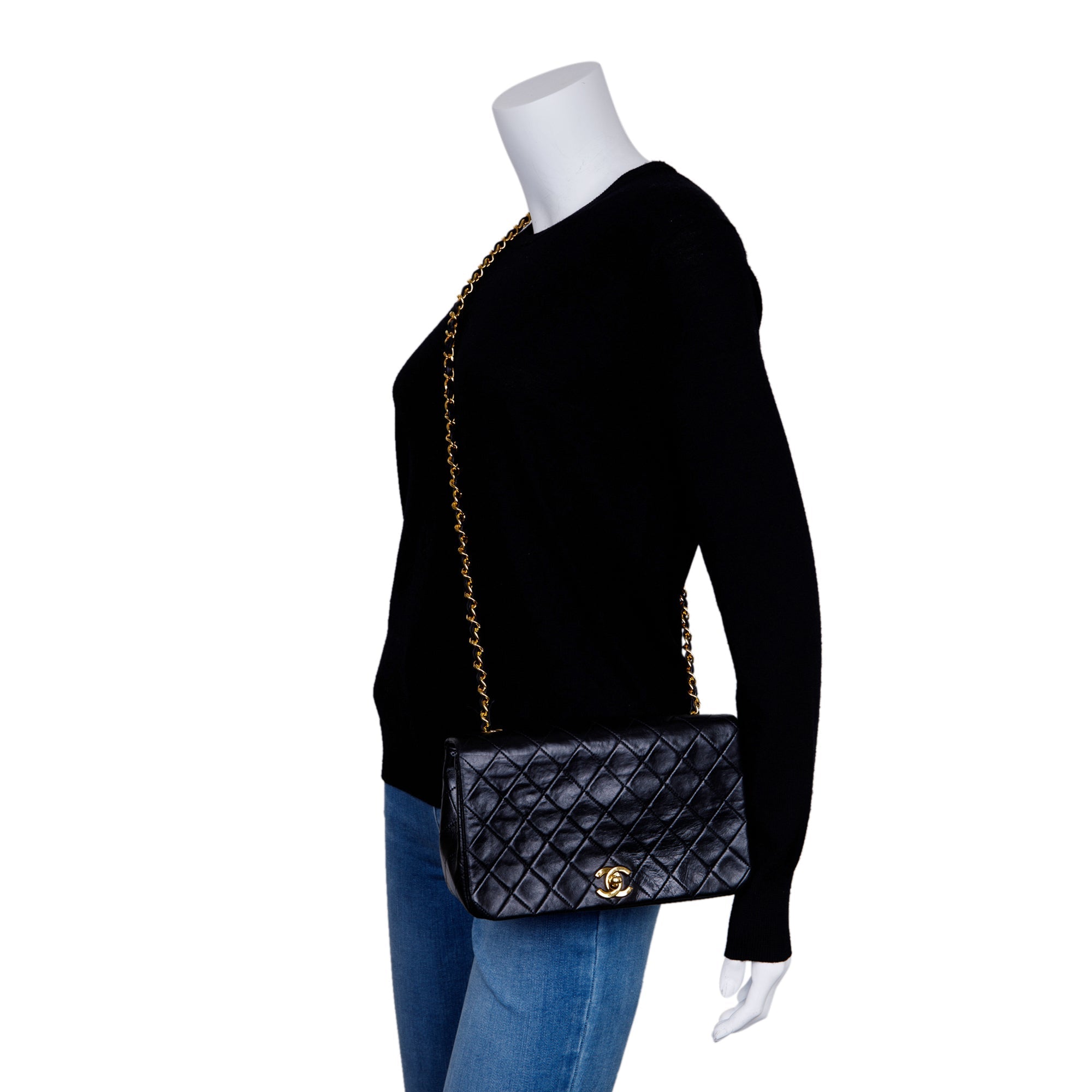 Chanel Vintage Small Quilted Flap Bag w/ Authenticity Card