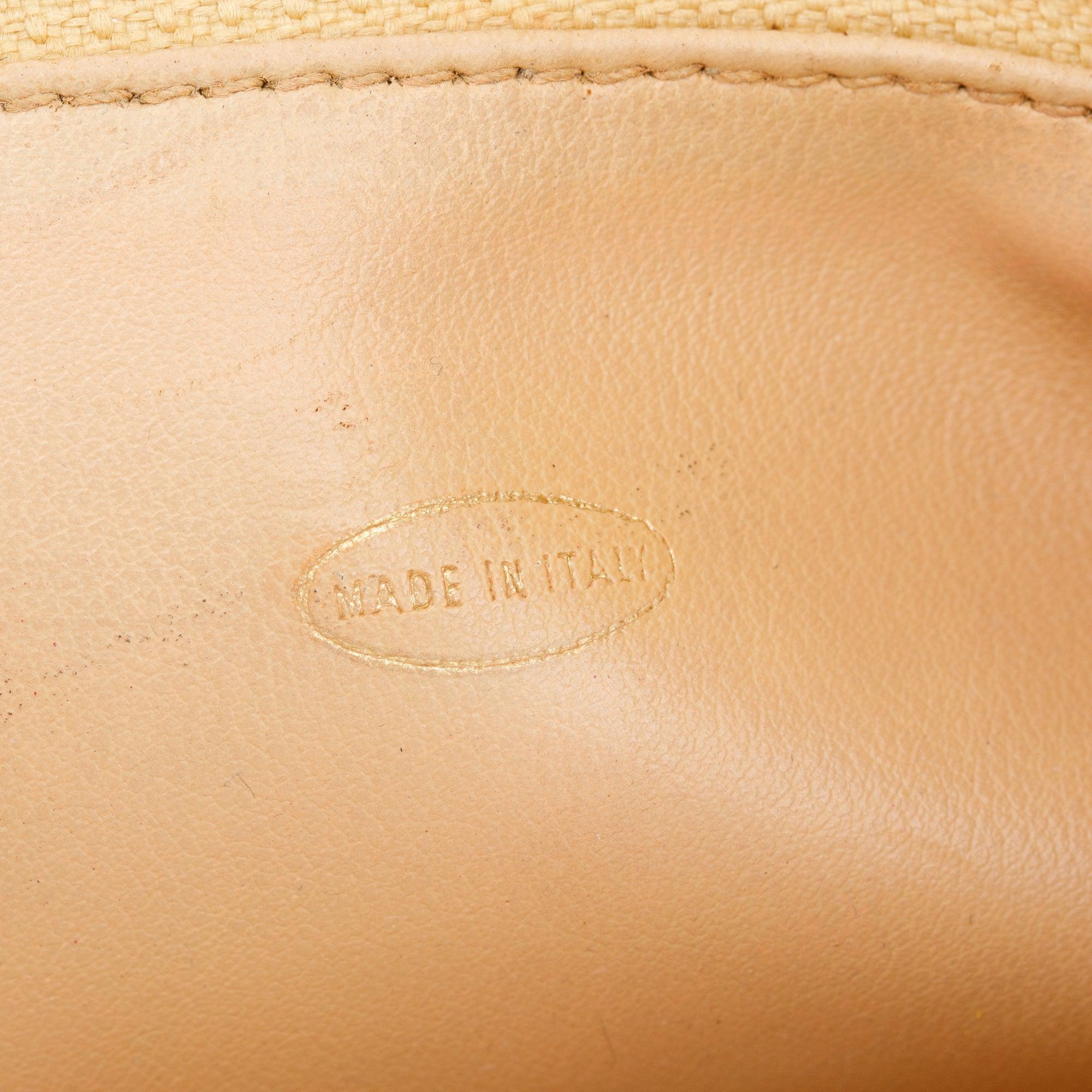 Chanel Vintage Yellow Calfskin Leather Chain Tote w/ Authenticity Card