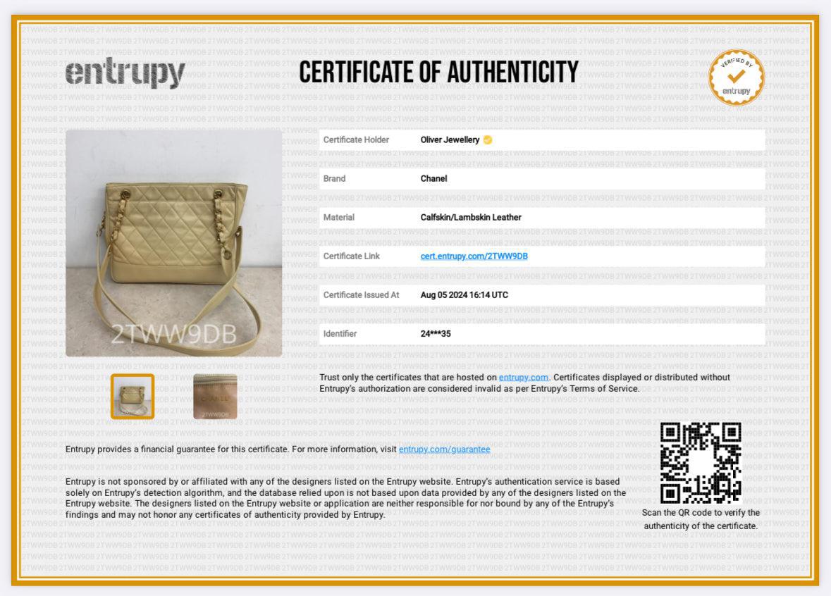 Chanel Vintage Yellow Calfskin Leather Chain Tote w/ Authenticity Card