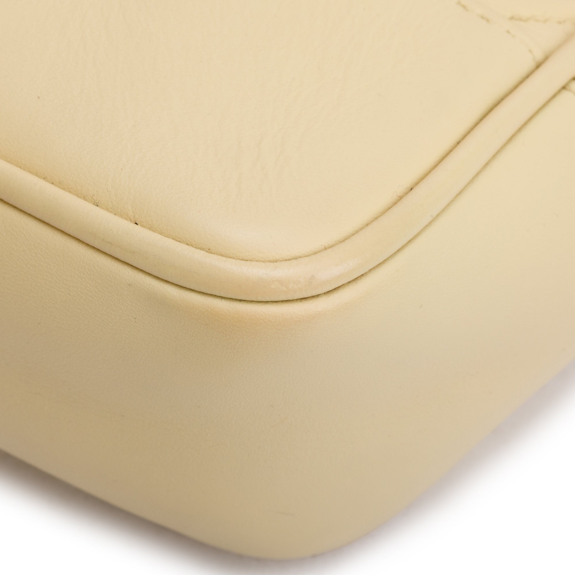 Chanel Vintage Yellow Calfskin Leather Chain Tote w/ Authenticity Card