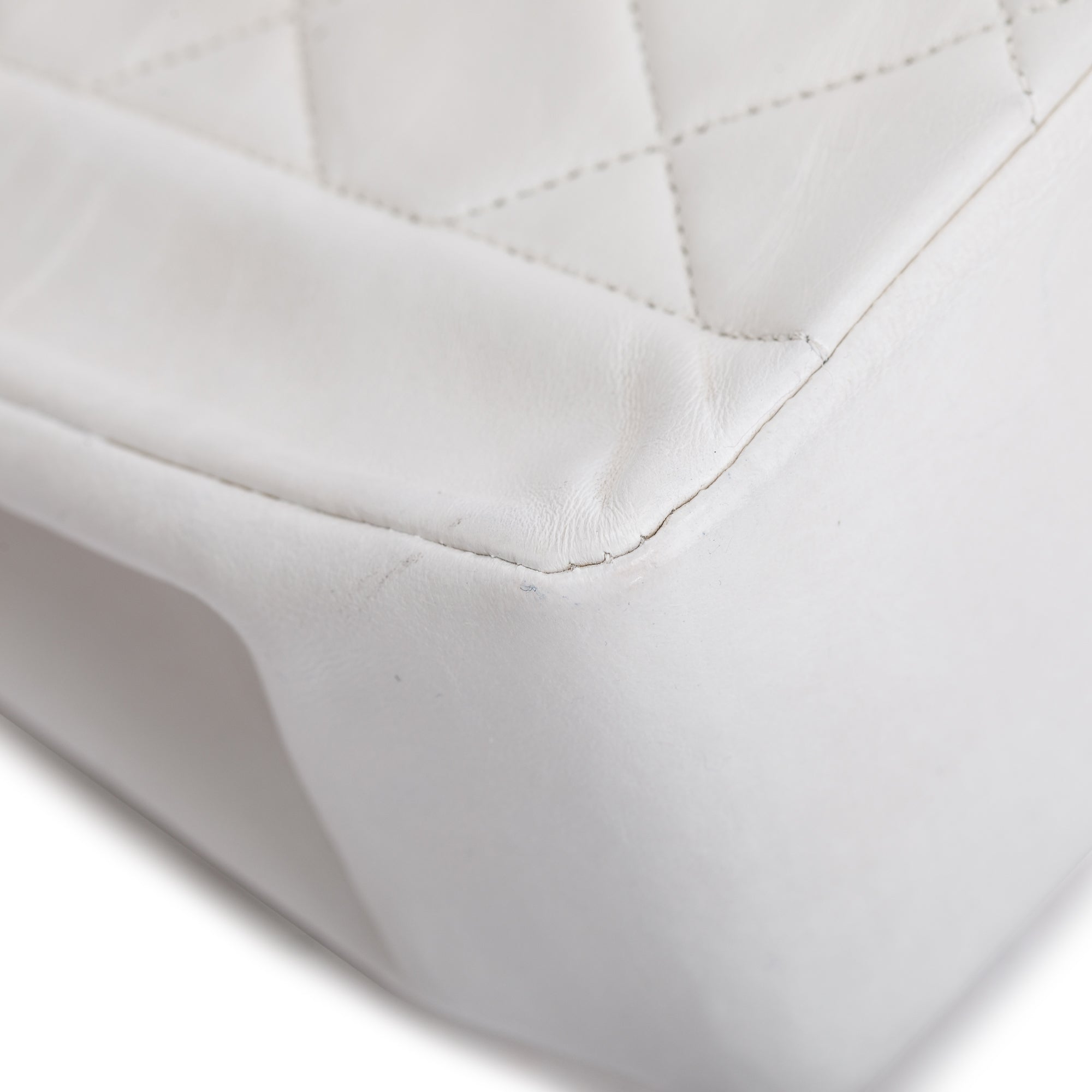 Chanel White Calfskin Leather Medium Diana Flap Bag w/ Authenticity Card