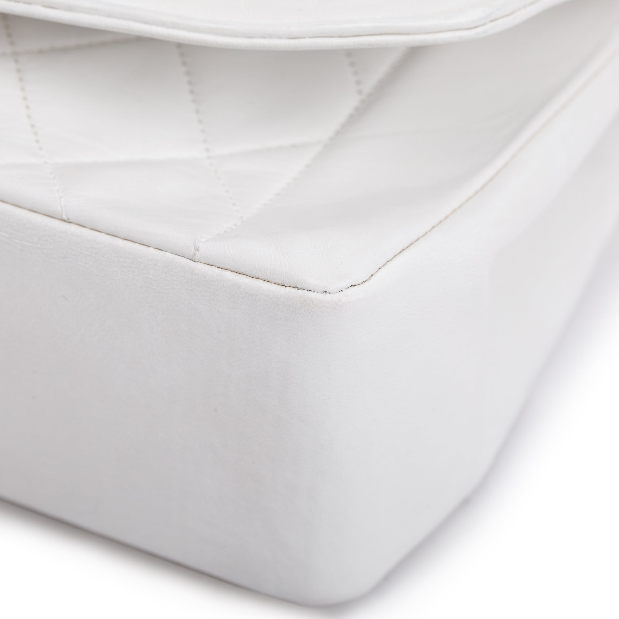 Chanel White Calfskin Leather Medium Diana Flap Bag w/ Authenticity Card