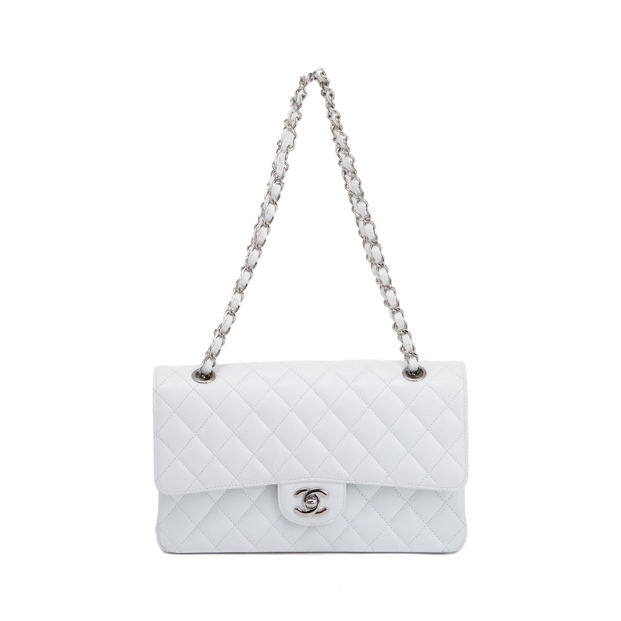 Chanel 22S Evening Handle Chain Box Bag White Caviar – ＬＯＶＥＬＯＴＳＬＵＸＵＲＹ