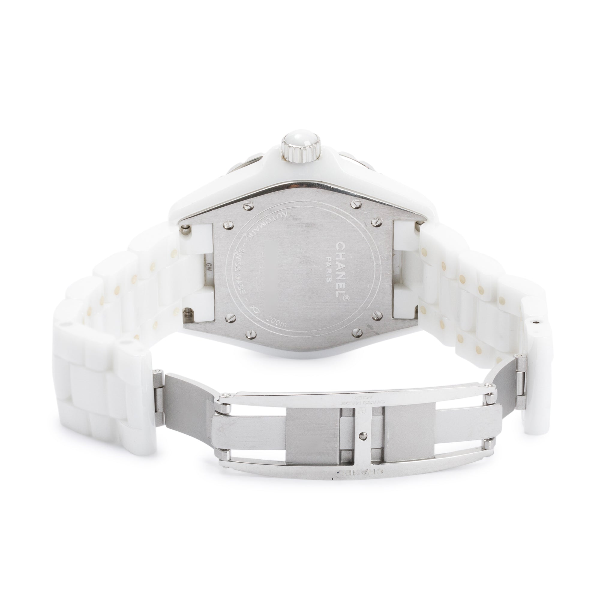 Chanel White Ceramic 39 MM J12 Automatic Watch