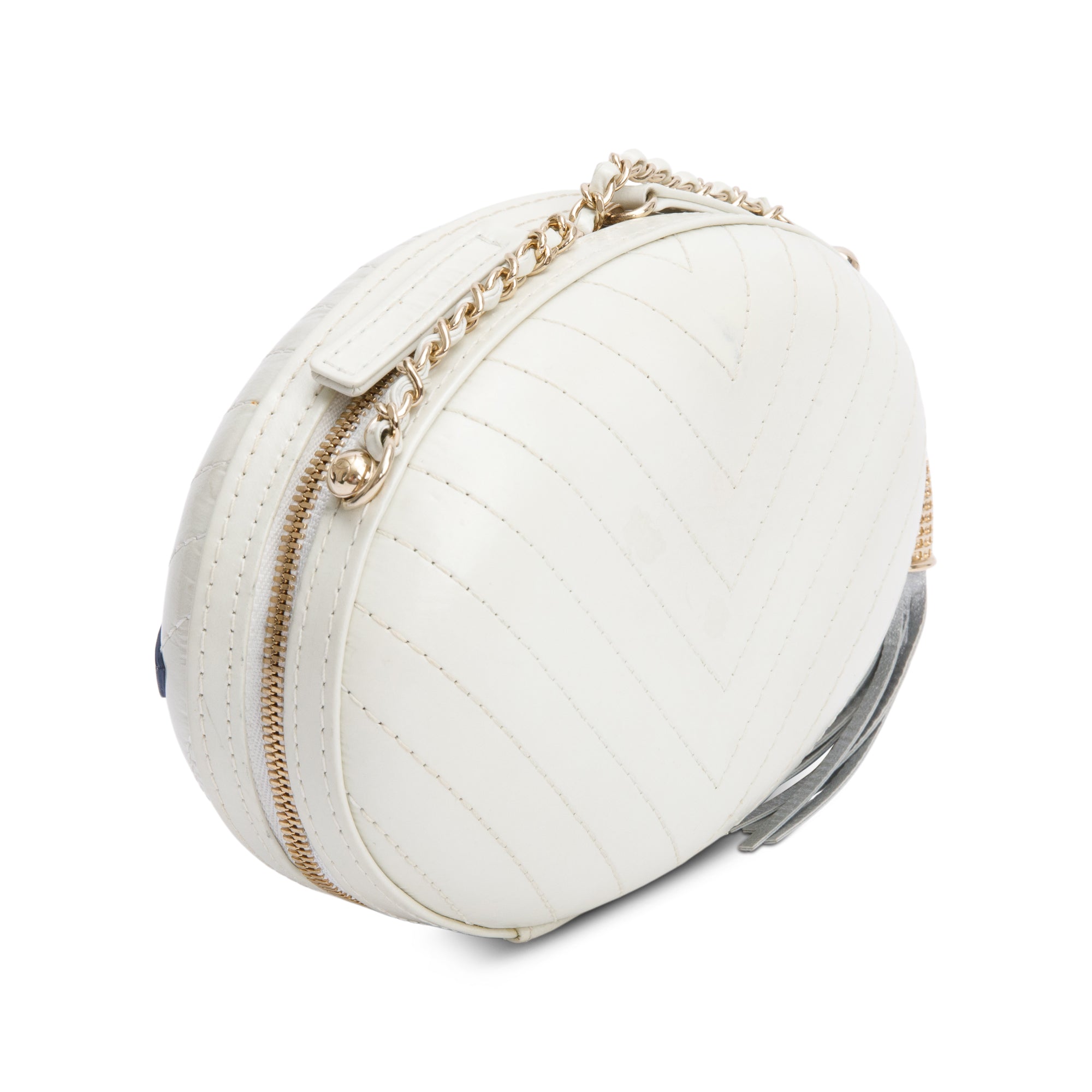Chanel White Multicolor Calfskin Leather La Pausa Tassel Clutch Crossbody Bag