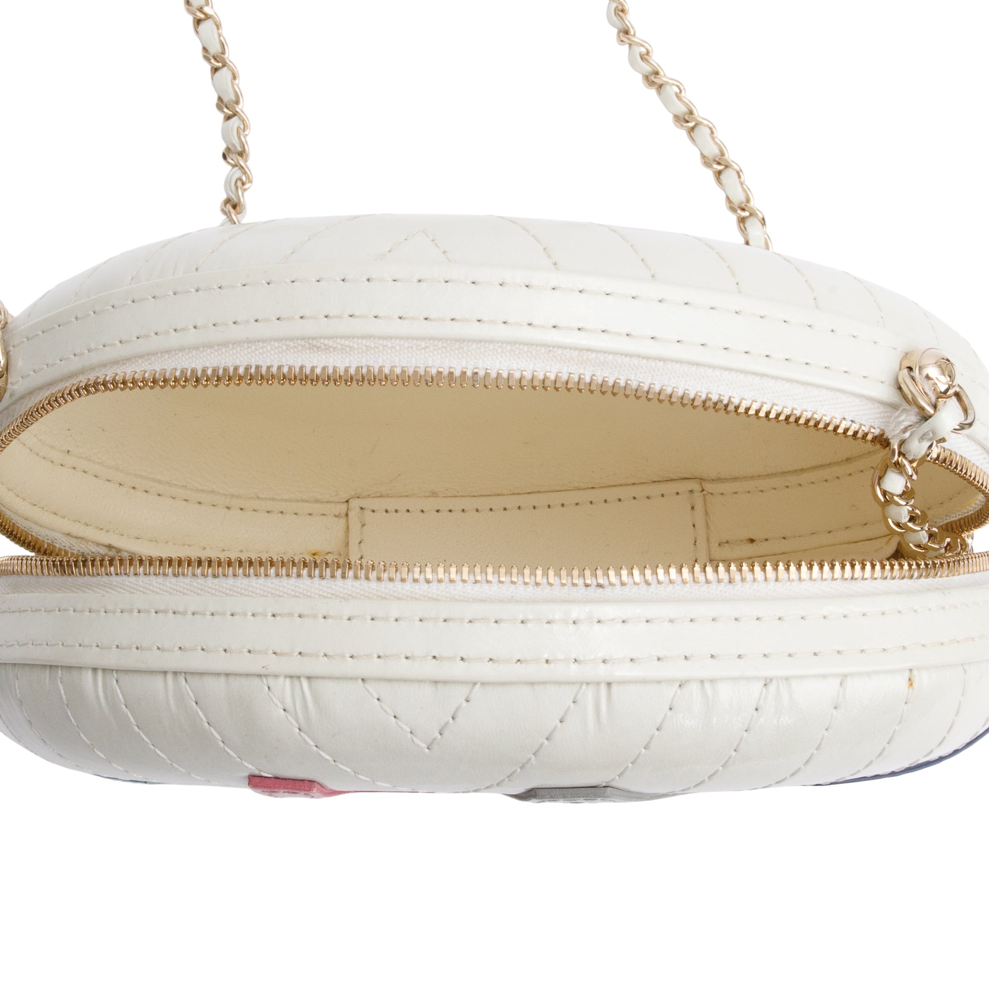 Chanel White Multicolor Calfskin Leather La Pausa Tassel Clutch Crossbody Bag