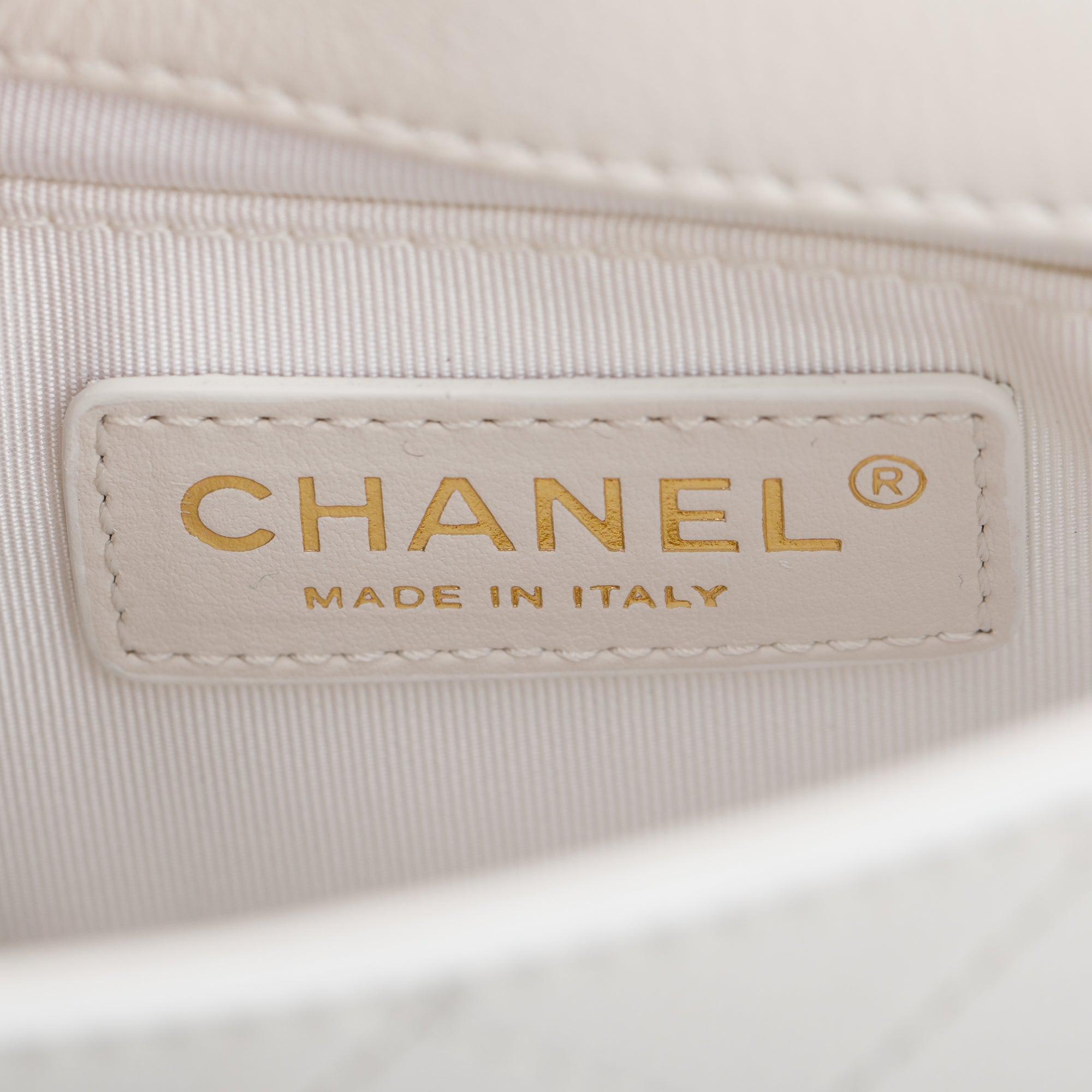 Chanel White Quilted Calfskin Leather CC Flap Crossbody Bag