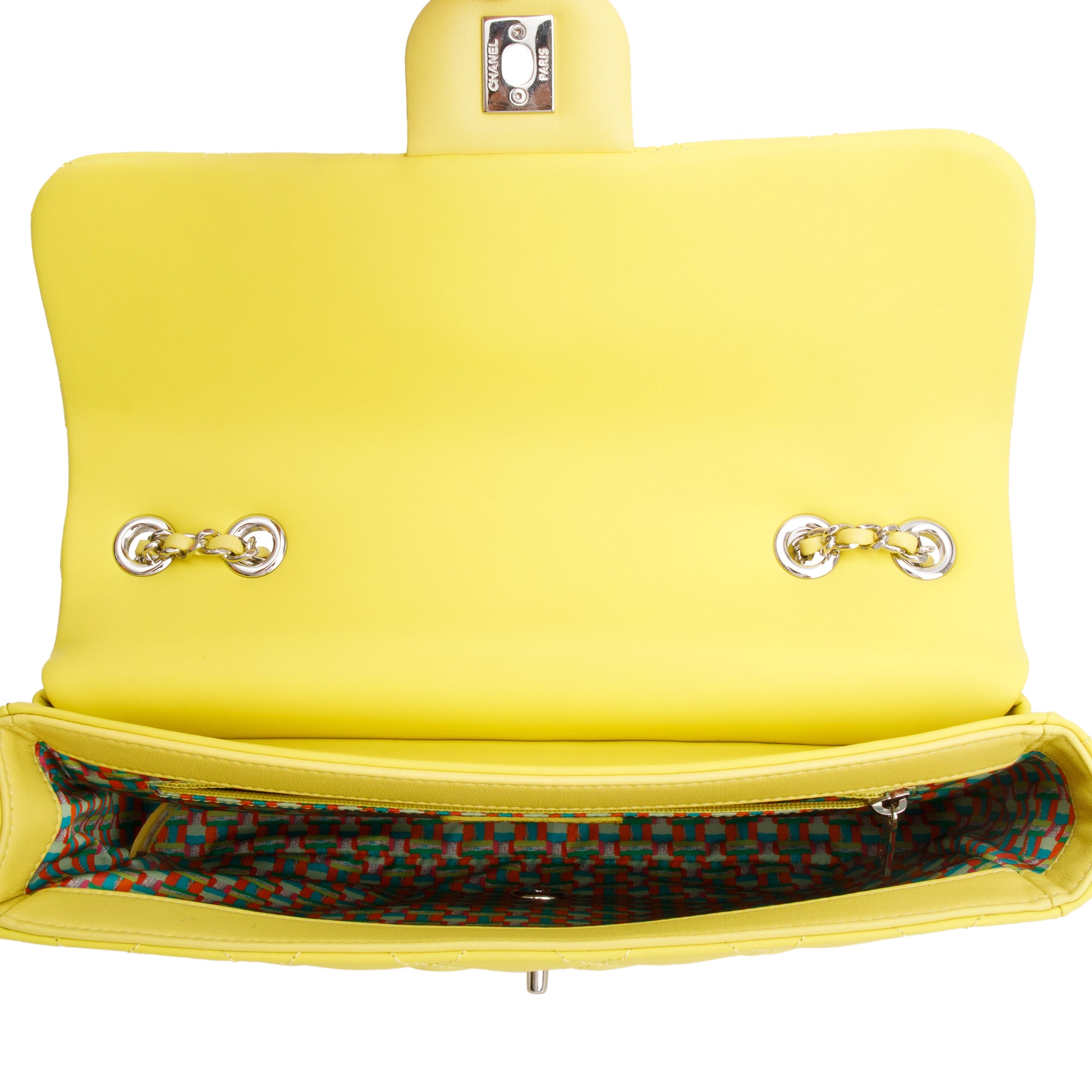 Chanel Yellow Quilted Lambskin Leather Medium Rain Flap Bag w/ Box & Authenticity Card