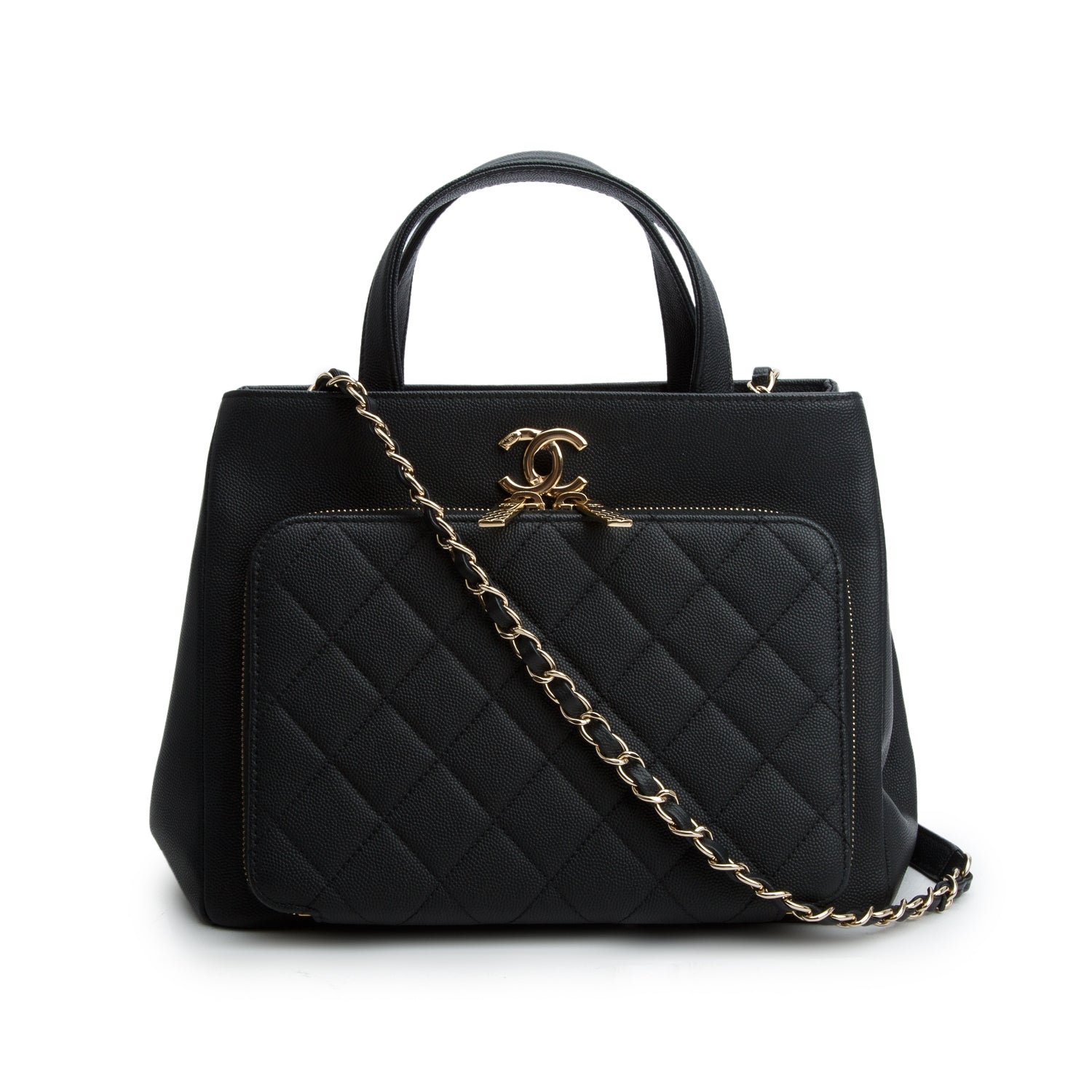 Chanel Black Caviar Leather Small Business Affinity Tote