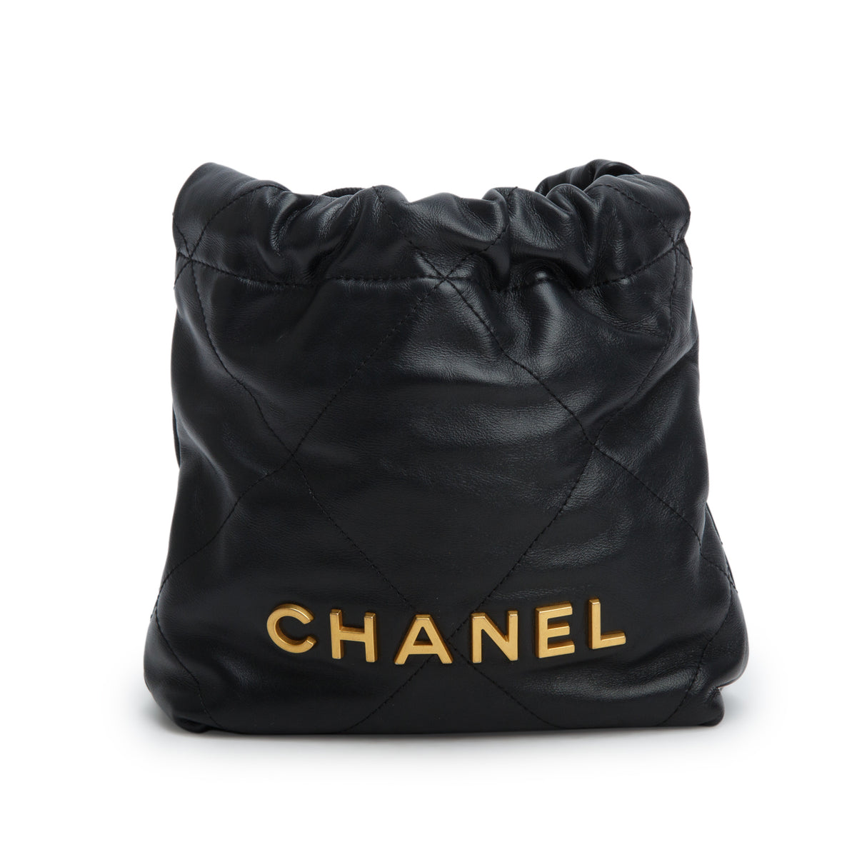 Chanel Black Shiny Calfskin Quilted Mini 22