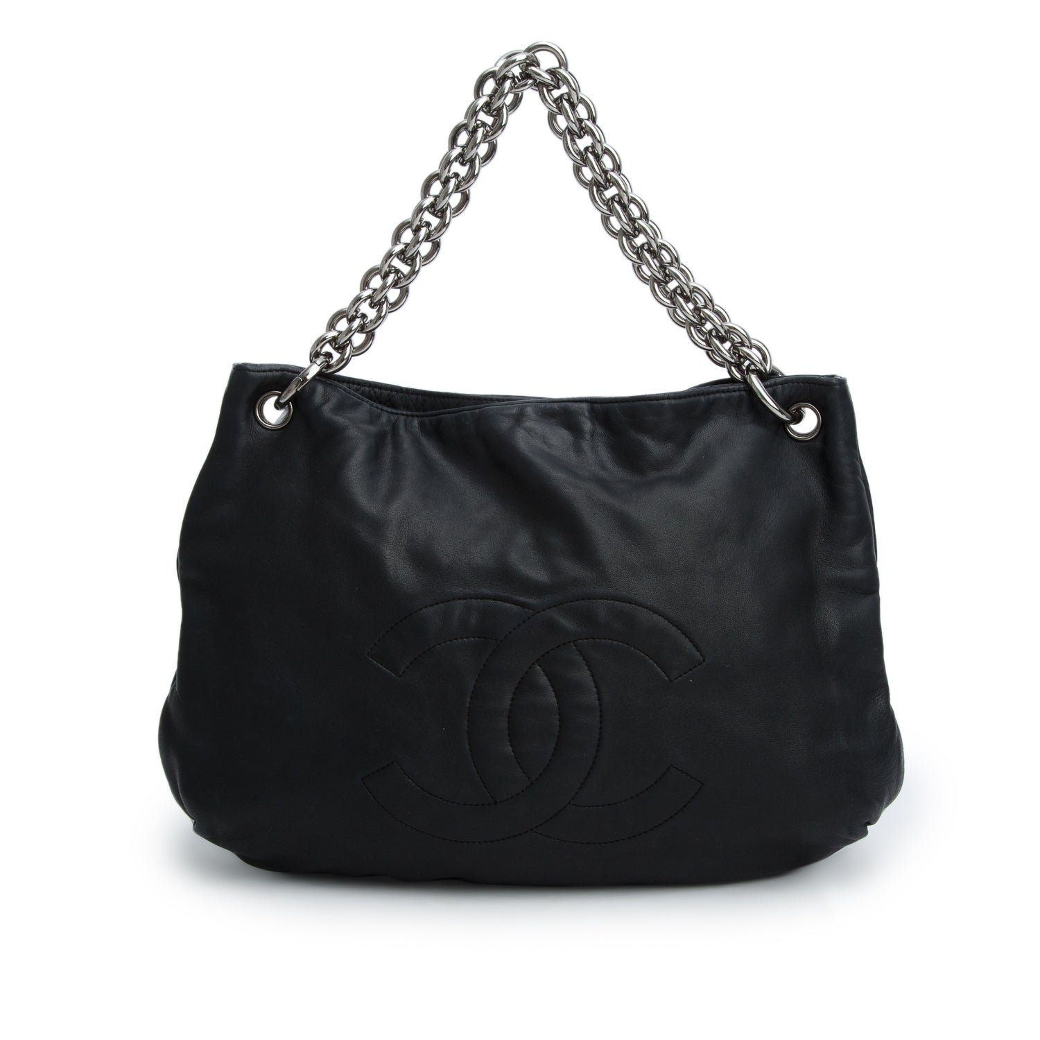 Chanel Black Lambskin Soft and Chain Hobo