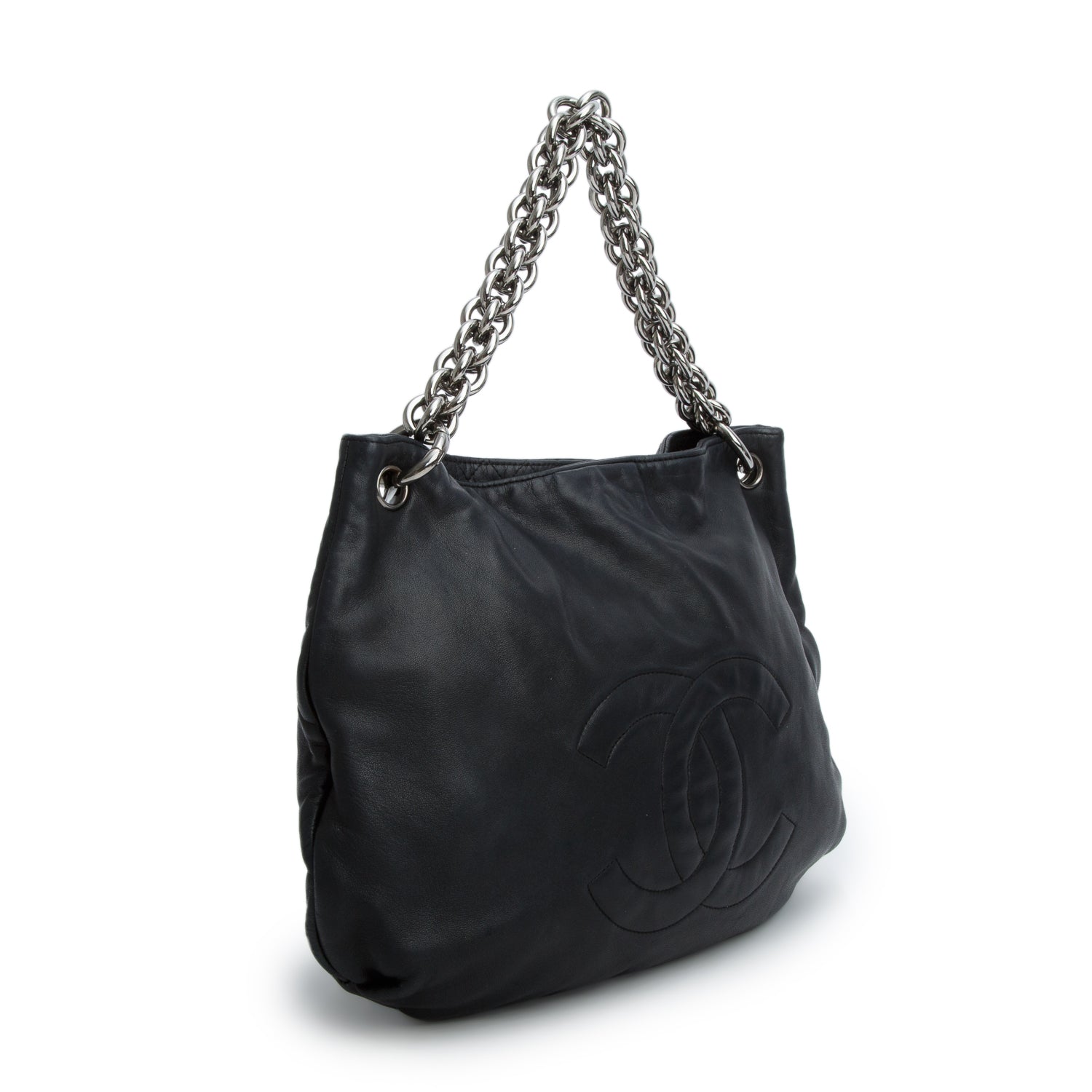 Chanel Black Lambskin Soft and Chain Hobo