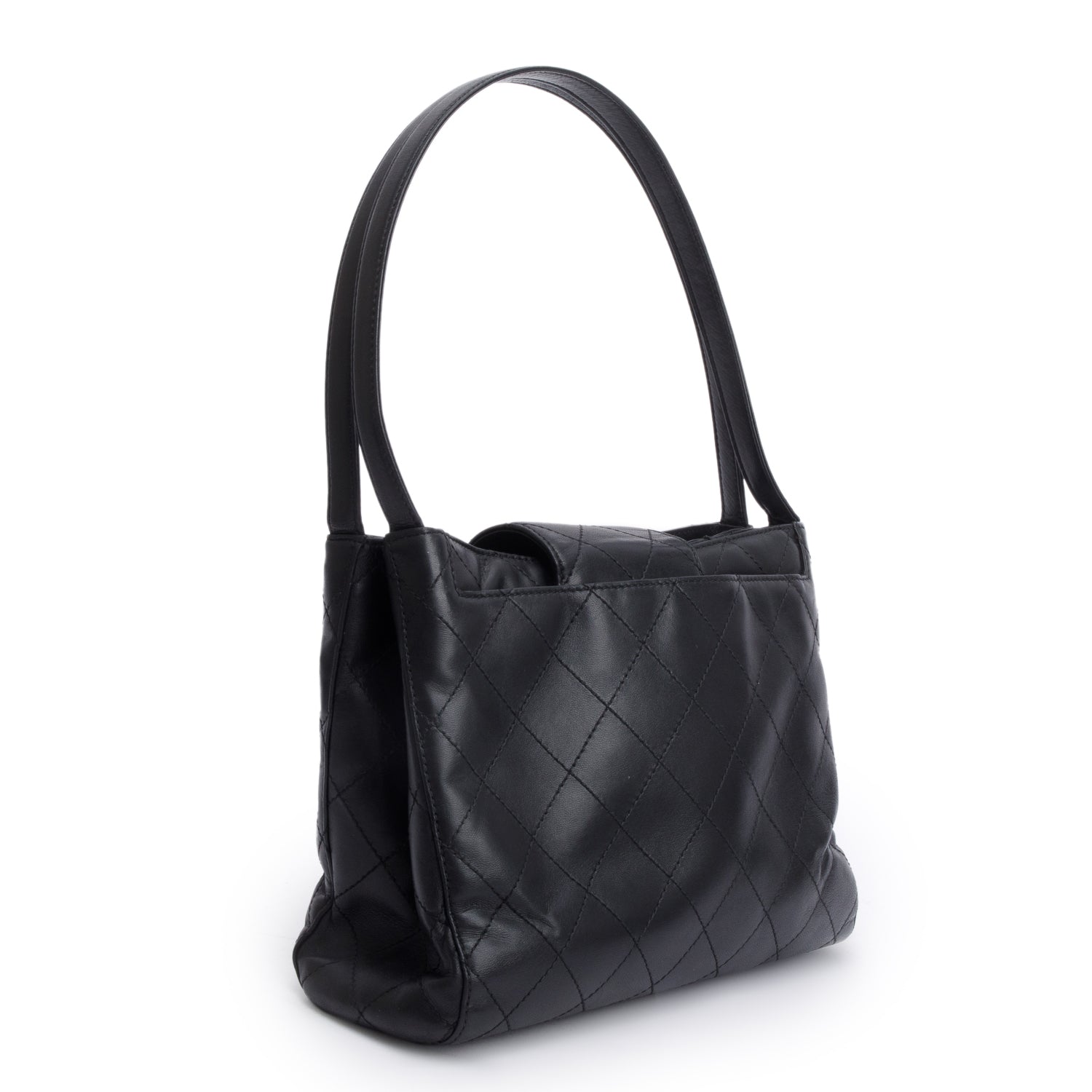Chanel Black Quilted Calfskin Leather CC Shoulder Bag