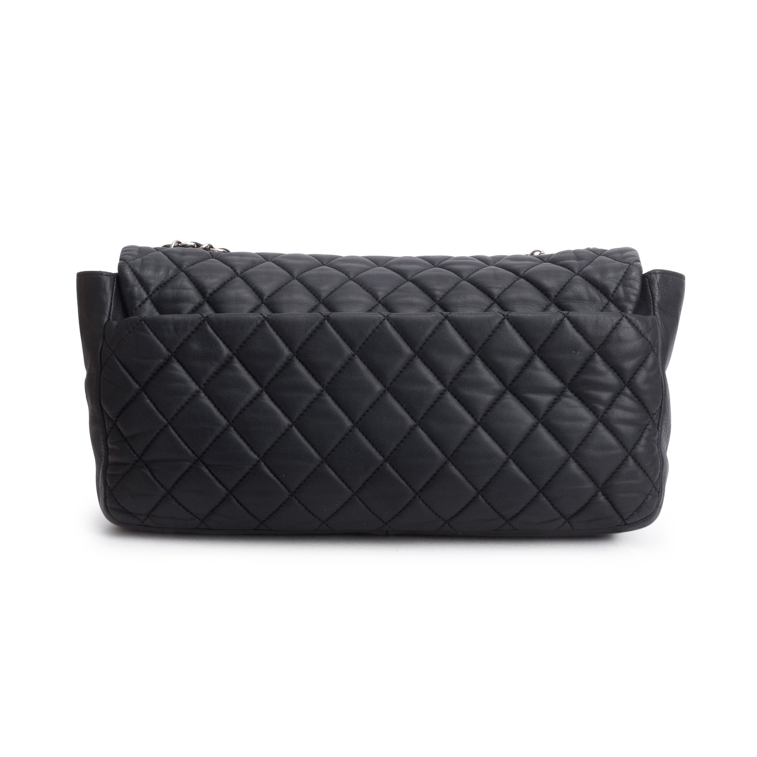Chanel Black Lambskin Quilted Jumbo Coco Rain Flap