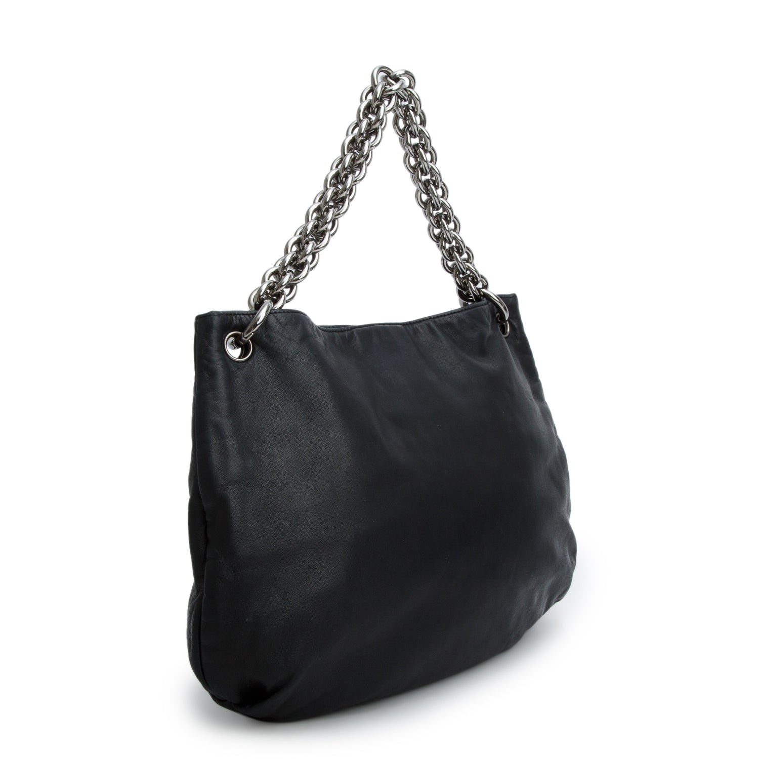 Chanel Black Lambskin Soft and Chain Hobo