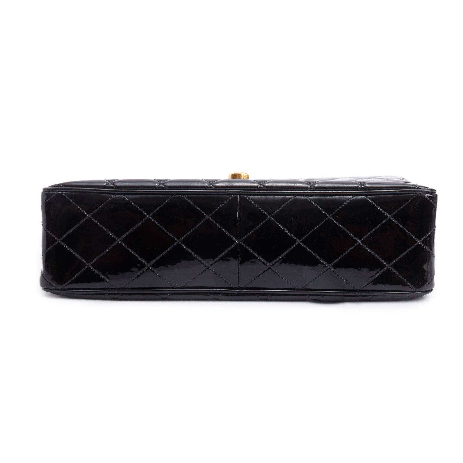 Chanel Black Patent Leather Vintage Jumbo XL Maxi Single Flap Bag