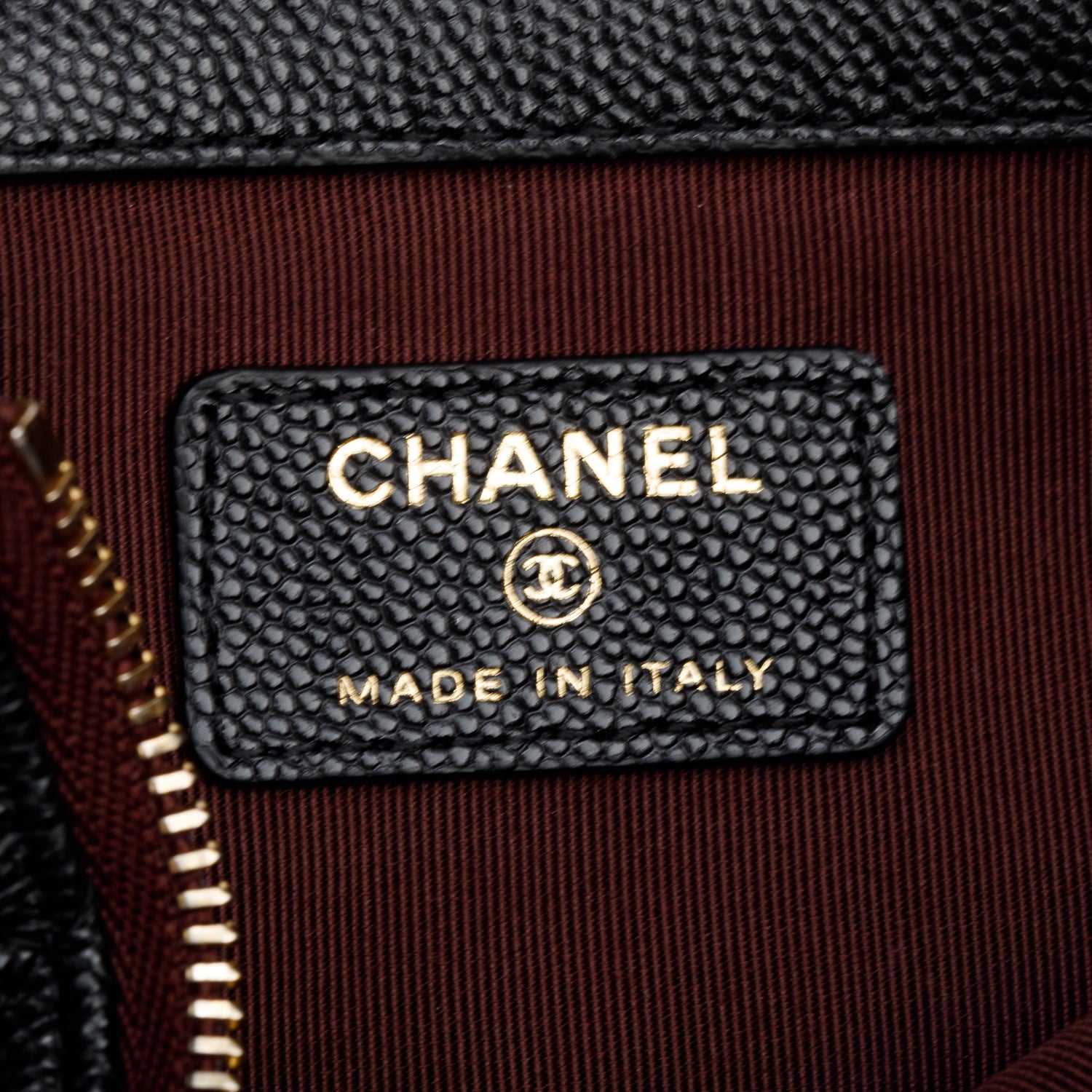 Chanel 2021 Black Caviar Quilted O-Case w/ Authenticity Card