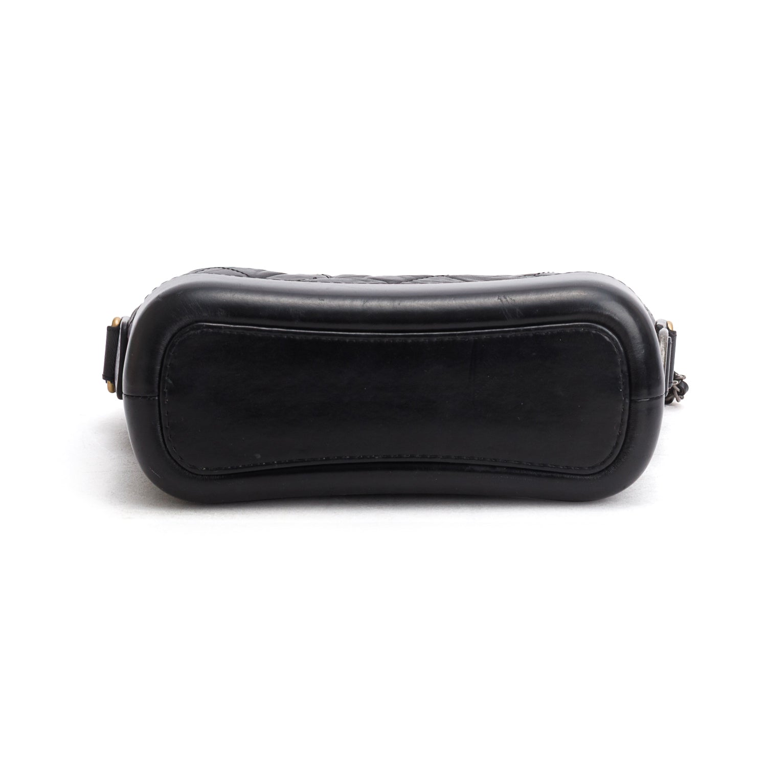 Chanel Black Aged Calfskin Leather Small Gabrielle Hobo
