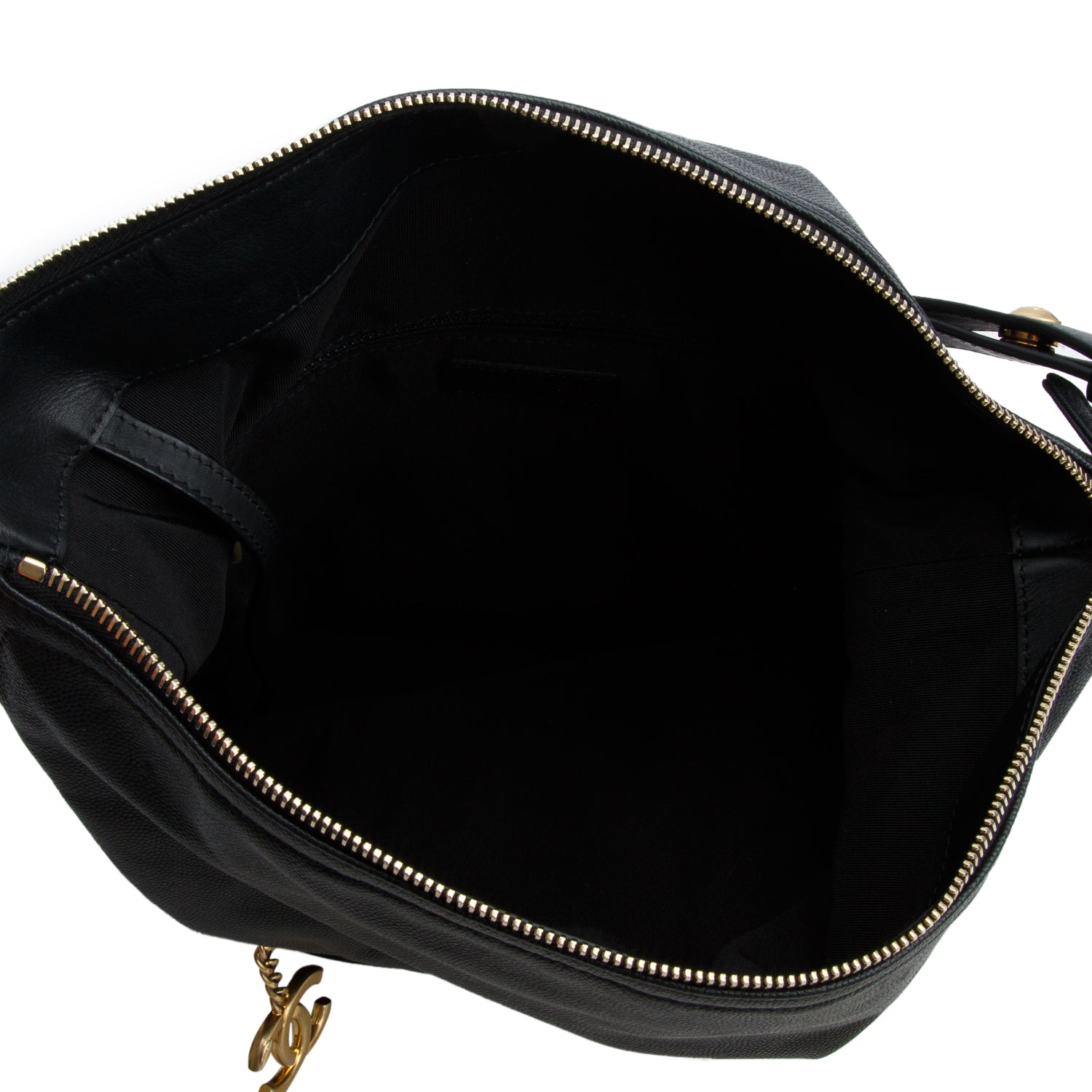 Chanel Black Caviar Lambskin Quilted Casual Style Hobo