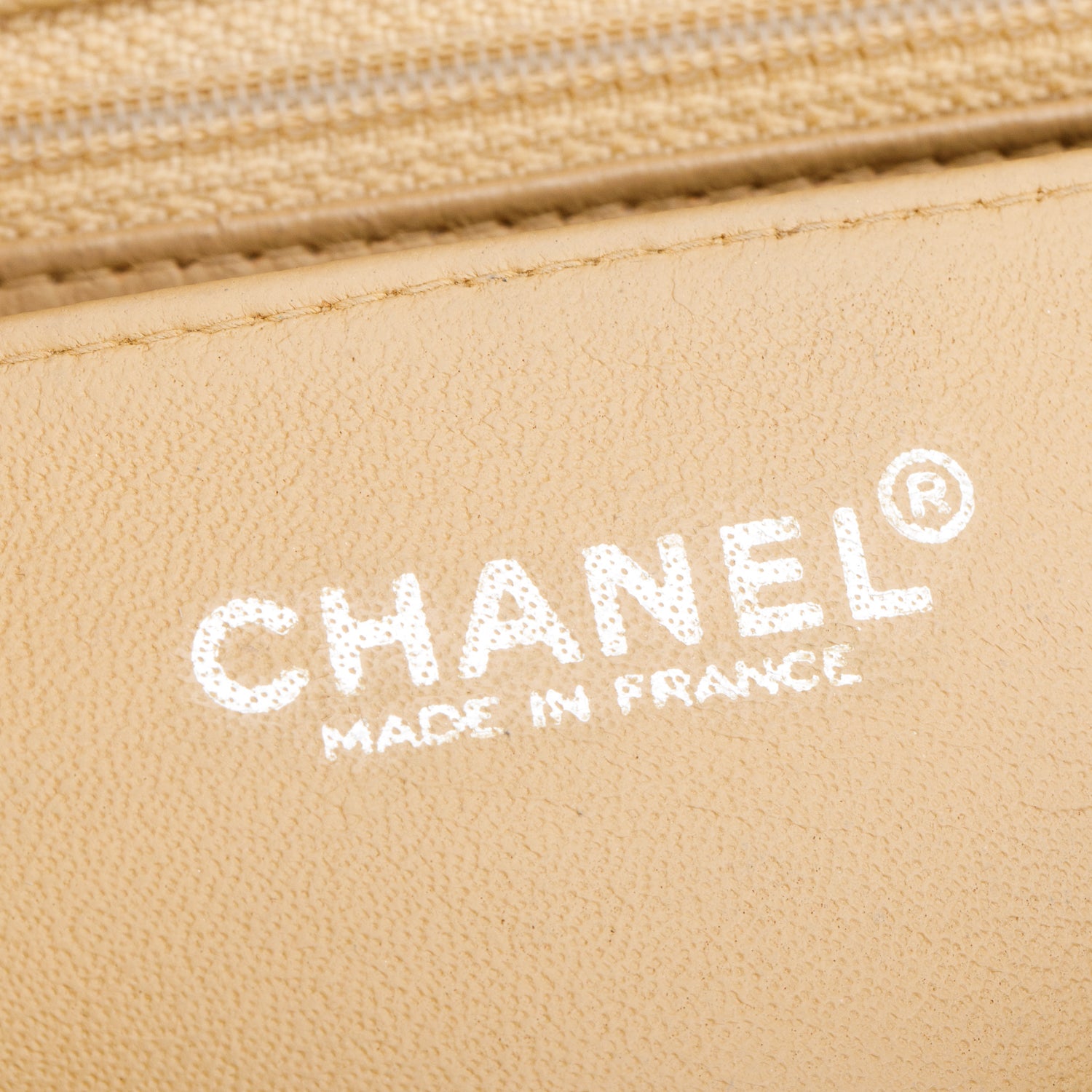 Chanel Beige Caviar Jumbo Square Single Flap Bag