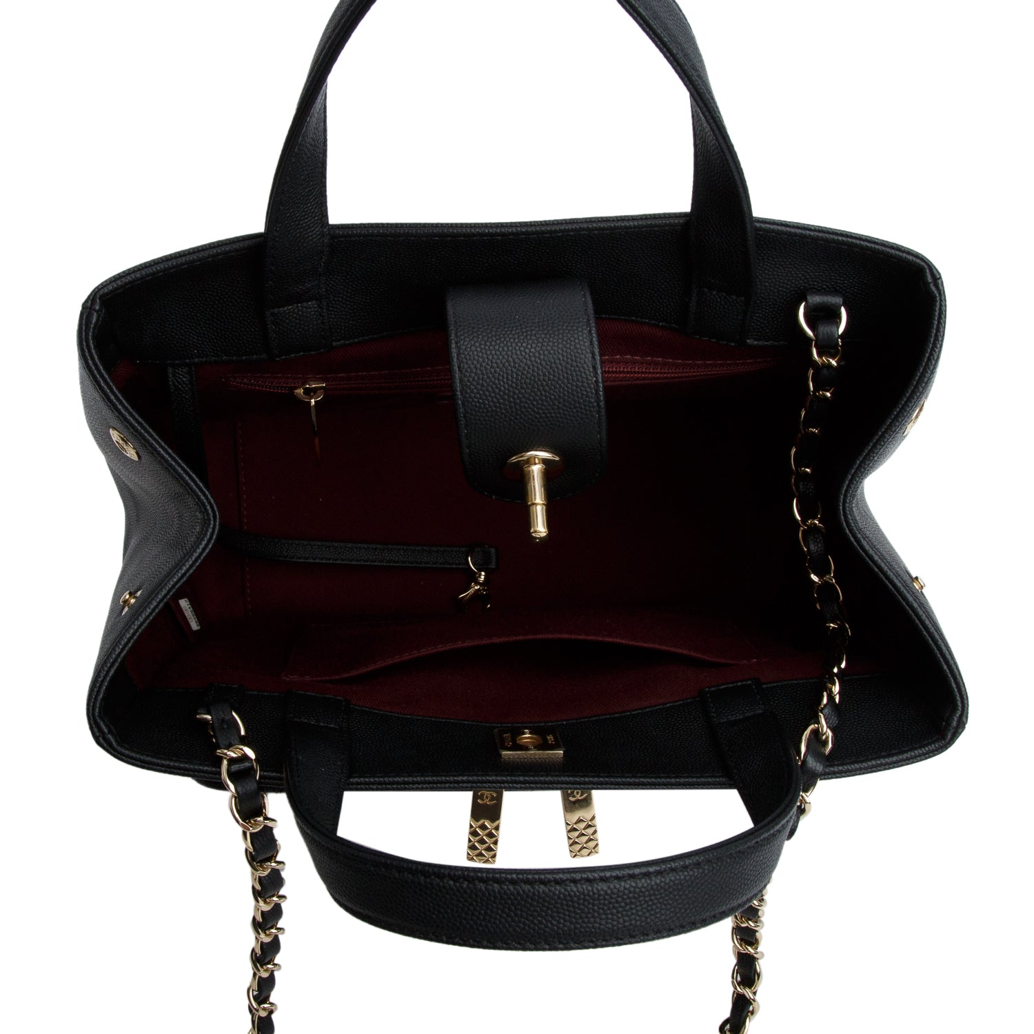 Chanel Black Caviar Leather Small Business Affinity Tote