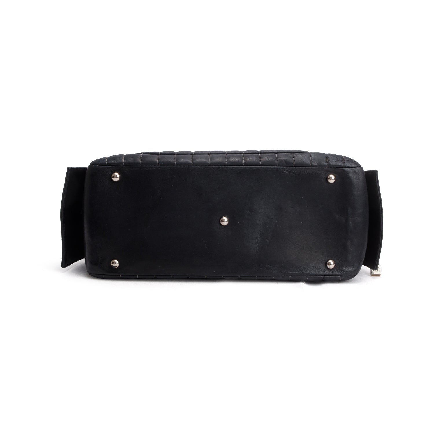Chanel Black Lambskin Vertical Quilted Mademoiselle Bowler Bag