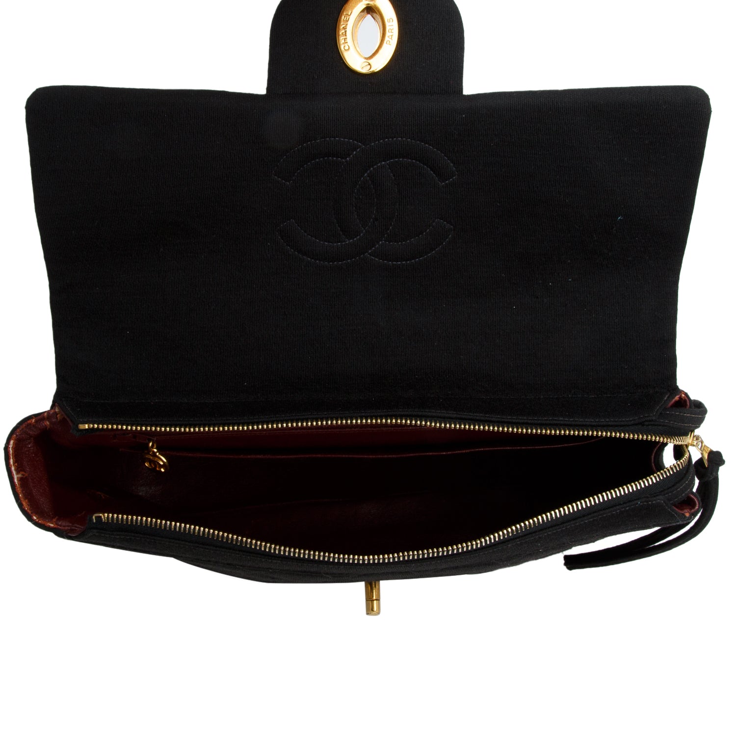 Chanel Vintage Black Wool Quilted Jumbo CC Backpack