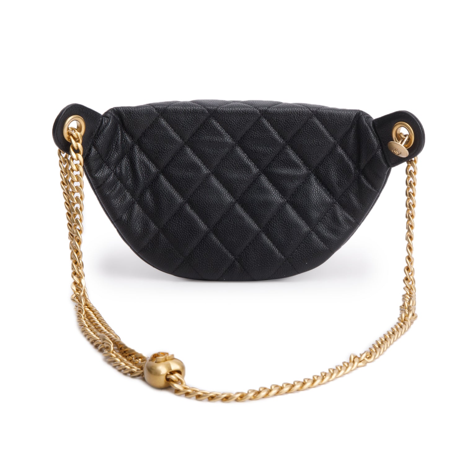 Chanel Black Caviar Quilted Sweetheart Belt Bag