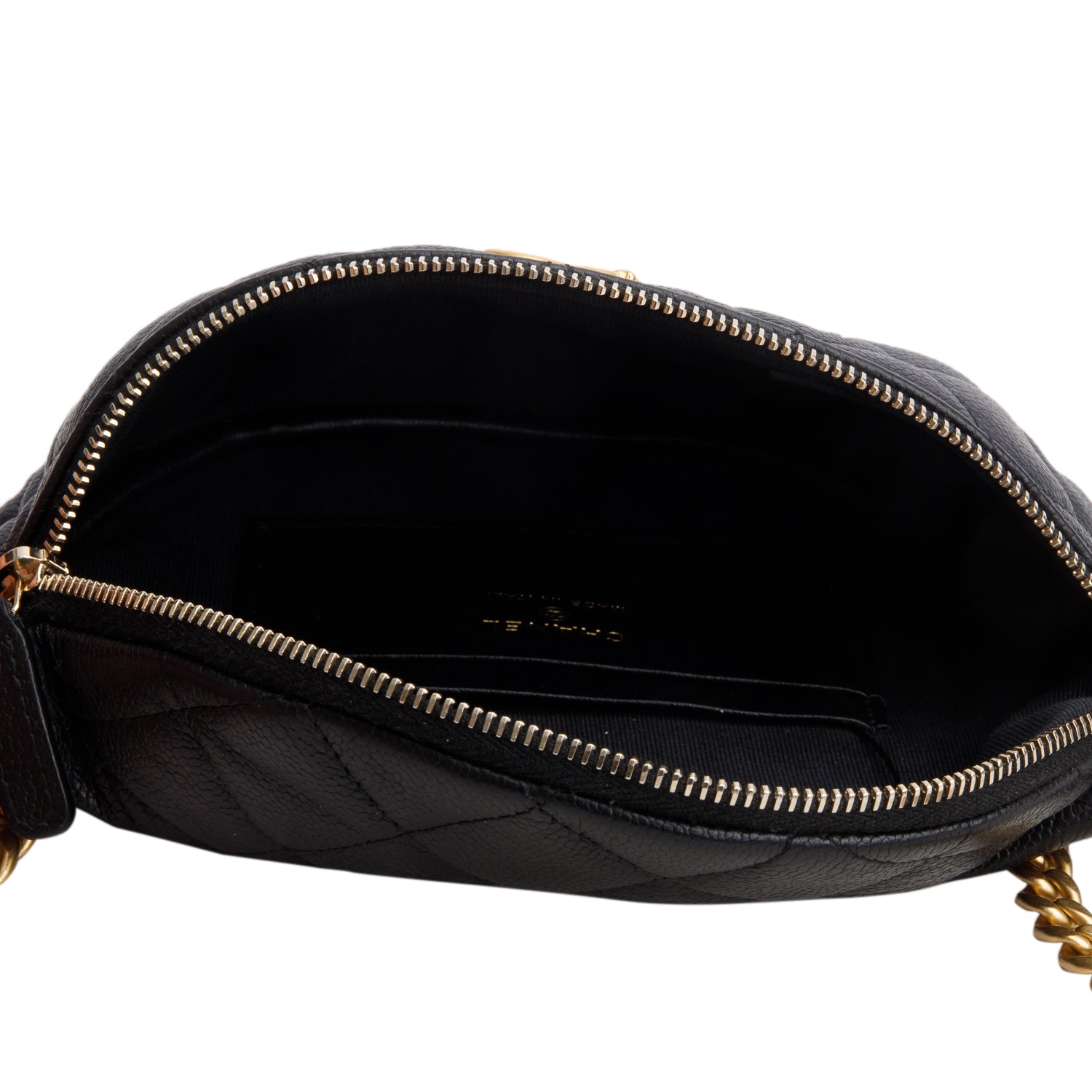 Chanel Black Caviar Quilted Sweetheart Belt Bag