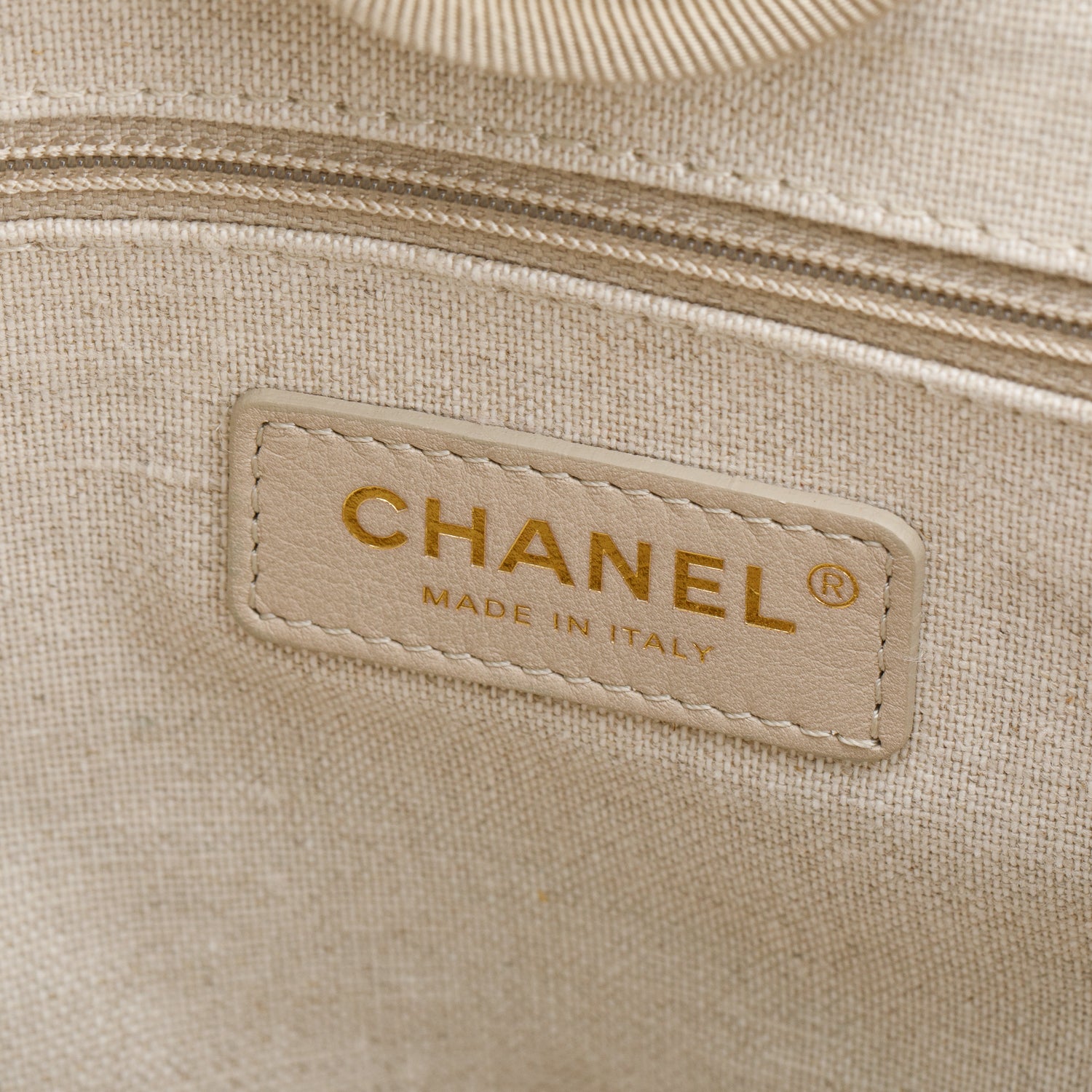 Chanel Beige Canvas Small Deauville Tote w/ Pouch